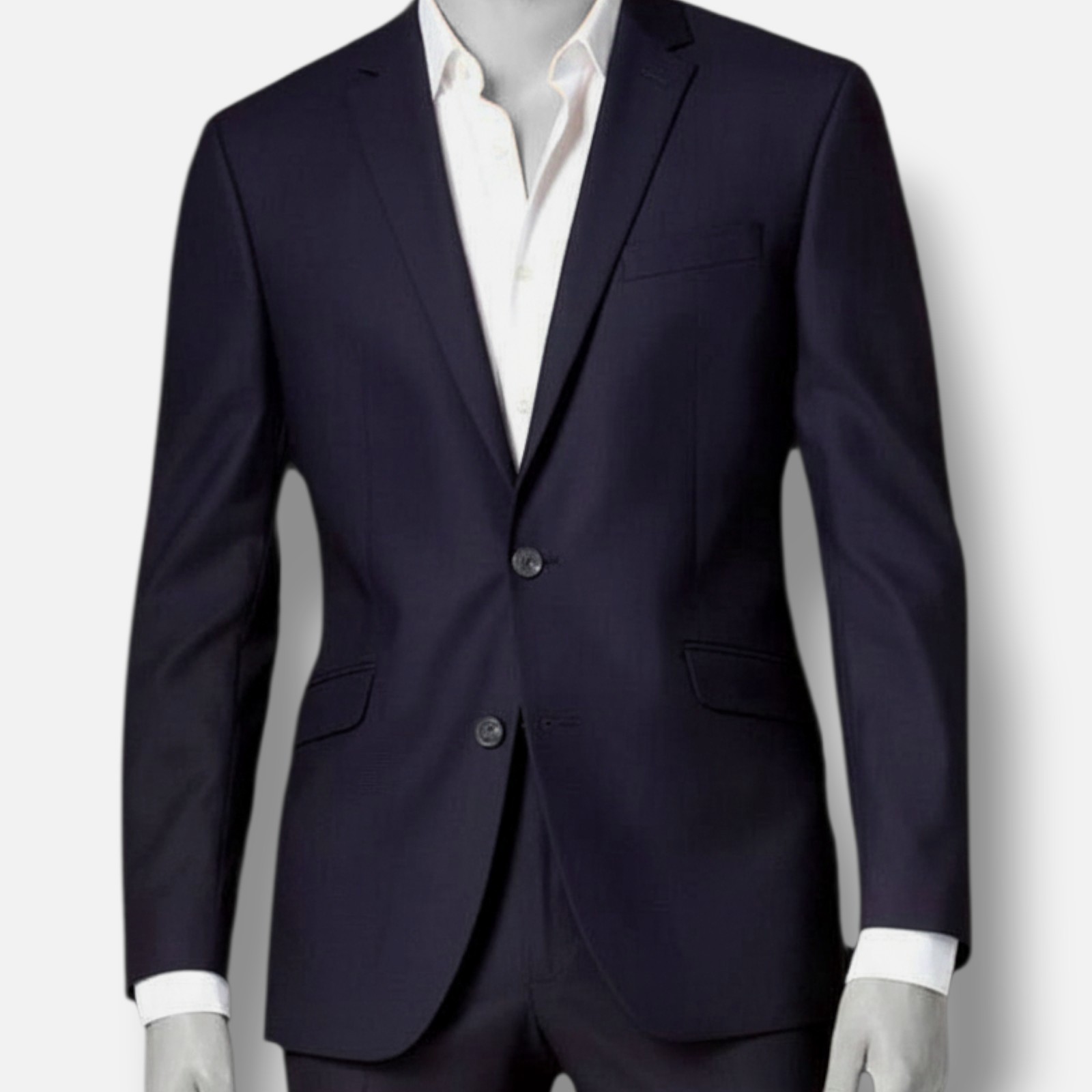 Kenneth Cole Men’s Blue Shadow-Check Slim 2-Piece Jacket Pants Suit Size 40R