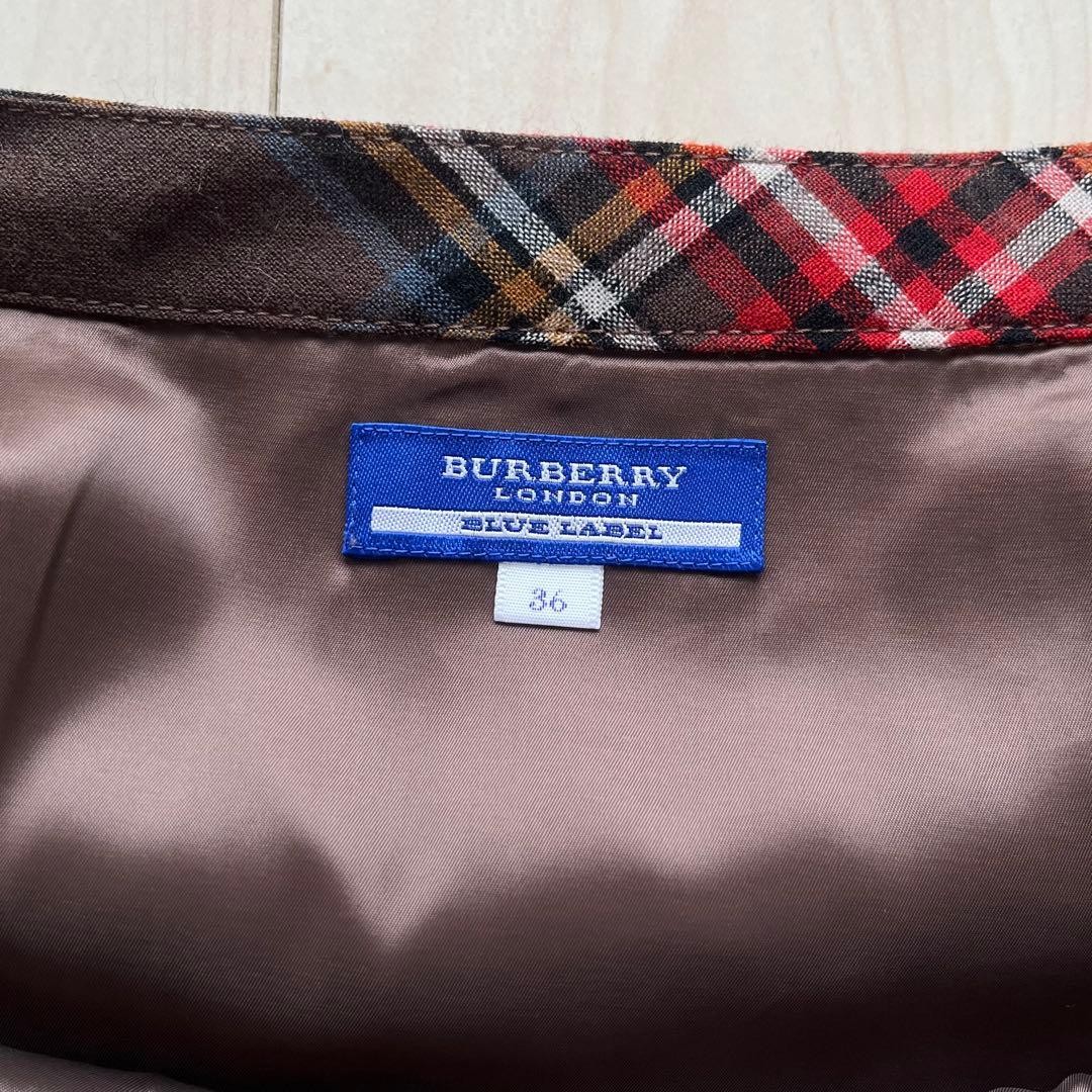 Burberry Blue Label Pleated Mini Skirt Belt Nova Check Authentic From Japan NWT