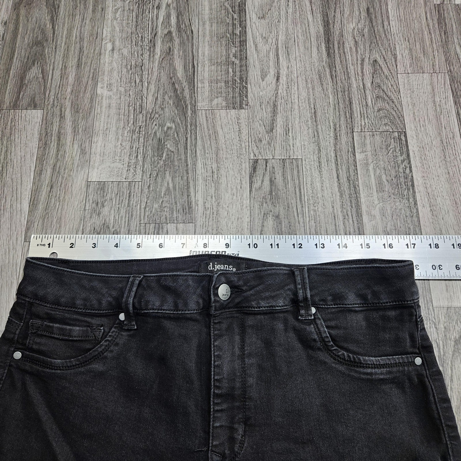 D.jeans Jeans Womens 14 Gray Charcoal Wash High Rise Skinny Stretch Denim Pants