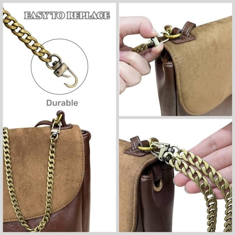 47″/120Cm Antique Brass Iron Flat Chain for Handbag Shoulder Bag Crossbody Bag P