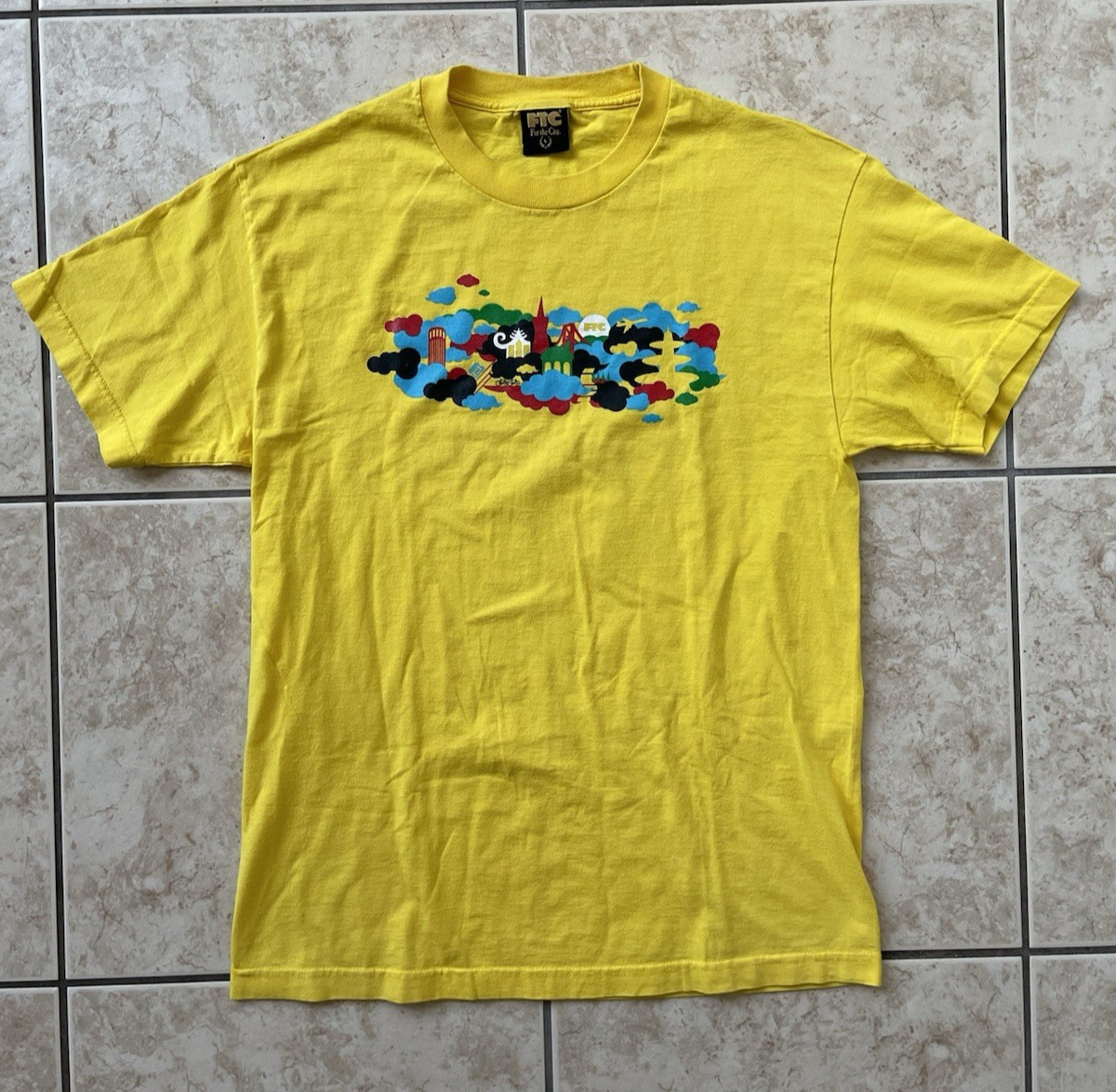 FTC For The City Skate Men’s Short Sleeve Large Yellow T-Shirt Classic Skate Tee