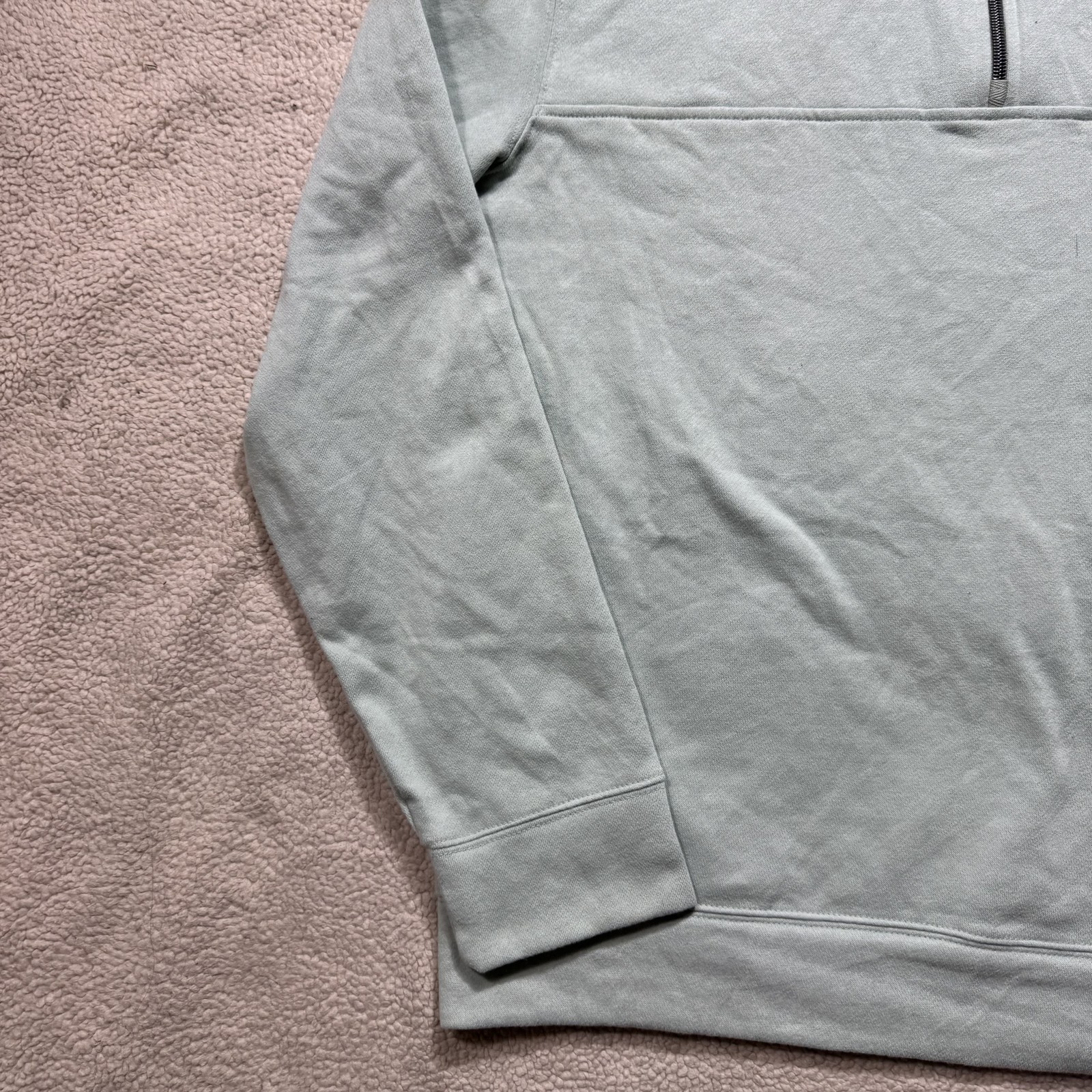 Nautica Pullover Sweater Mens Large Jade Frost Green Half Zip Super Soft Stains