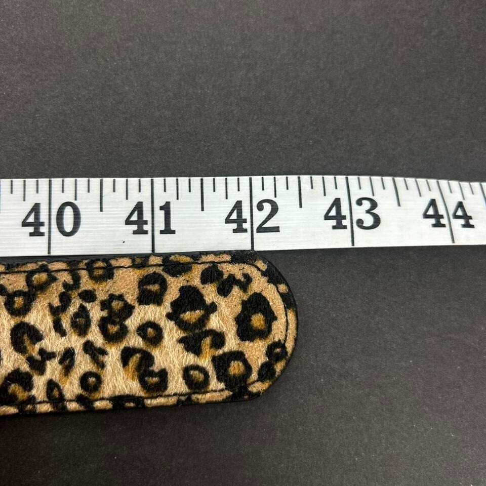 Vintage Style Cheetah Leopard Fur Belt American Western Boho Black and Tan