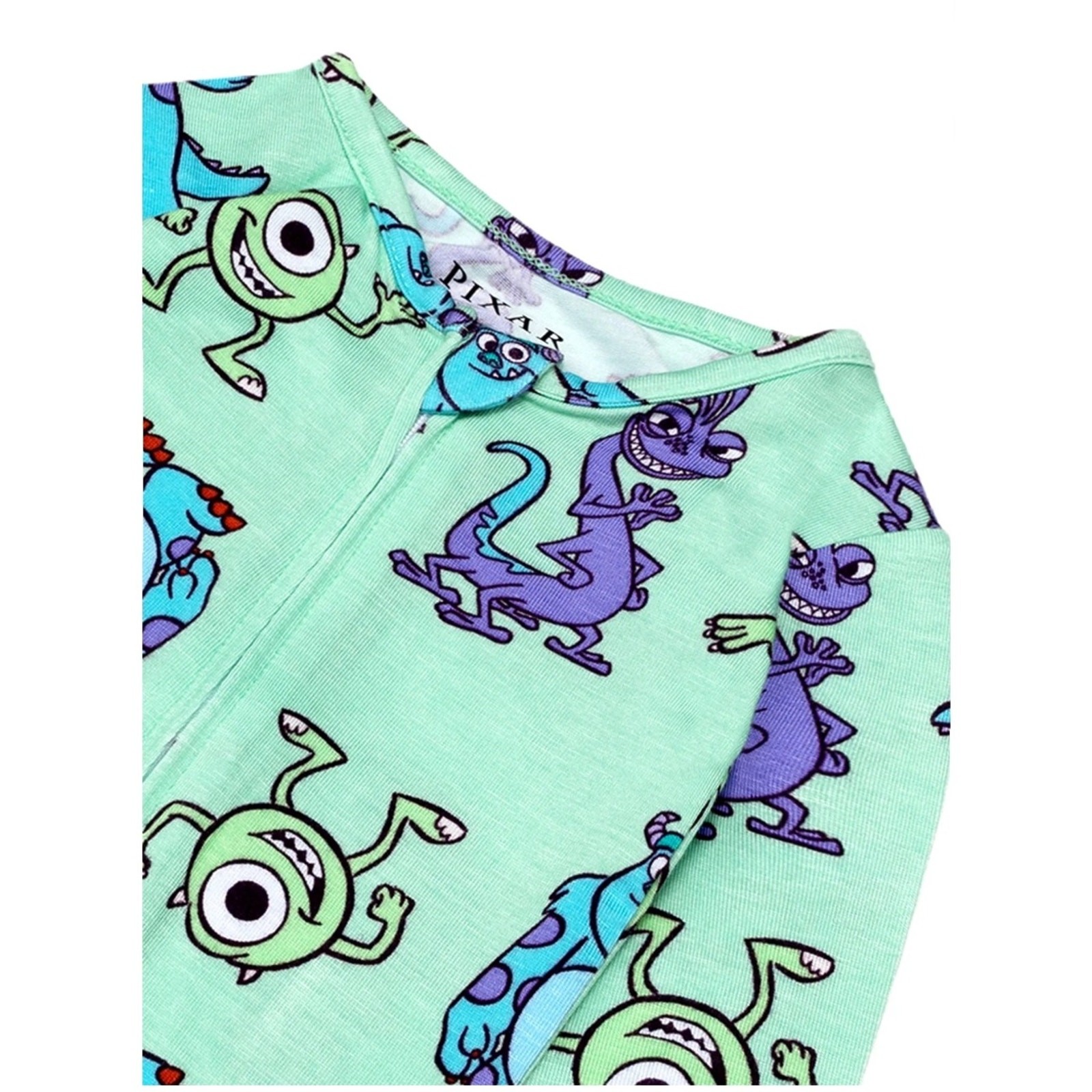 NWT Pixar Kids Mint Monsters Inc One-Piece Footie Pajamas Disney Toddler 18M