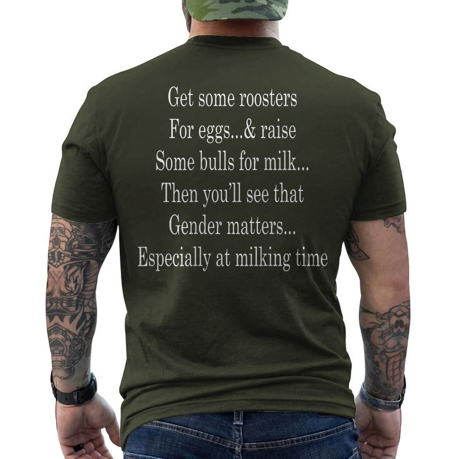 Get Some Roosters For Eggs And Raise Some Bulls ON BACK T-Shirt