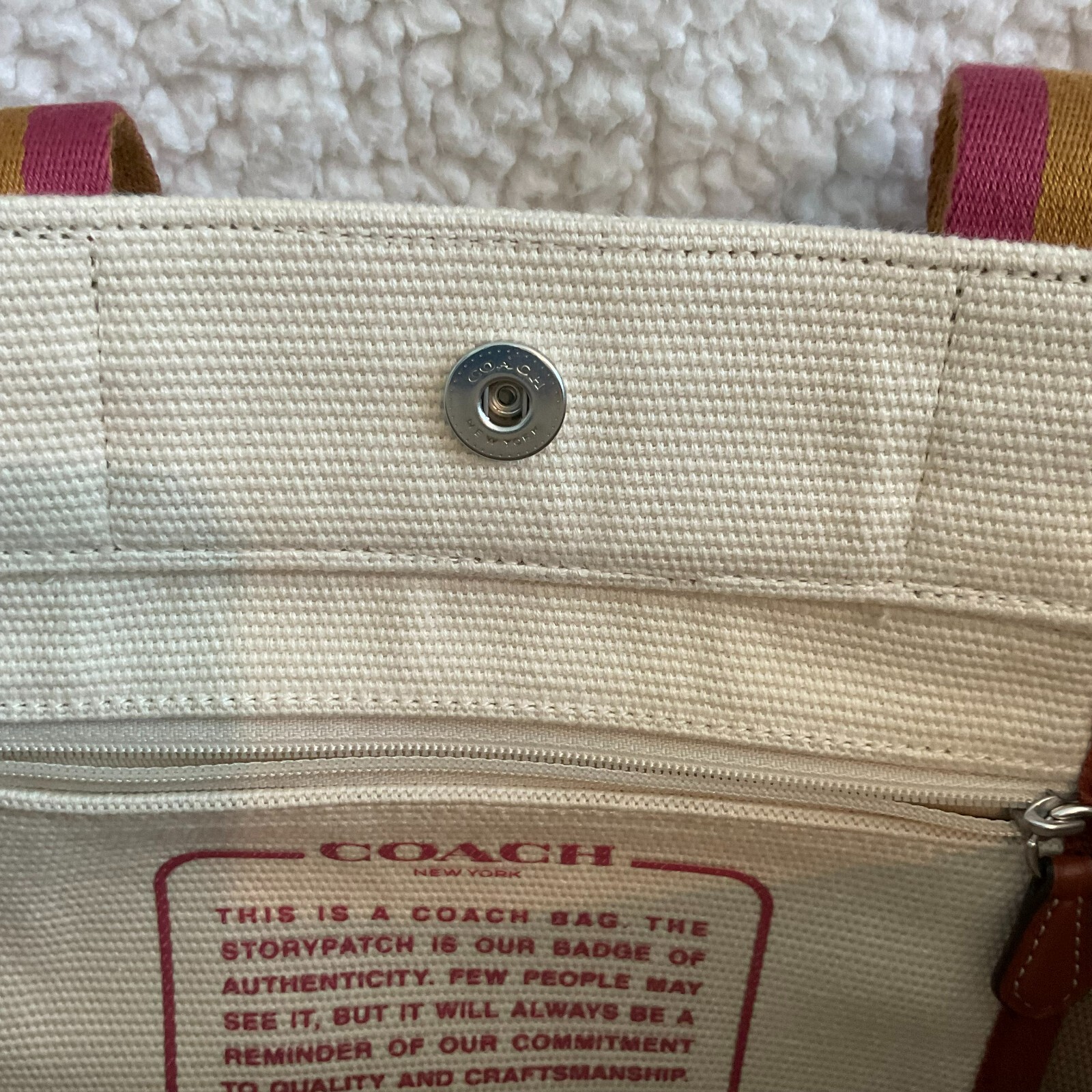 NWT Coach Small Canvas Tote NATURAL, CK168, MSRP $328.00