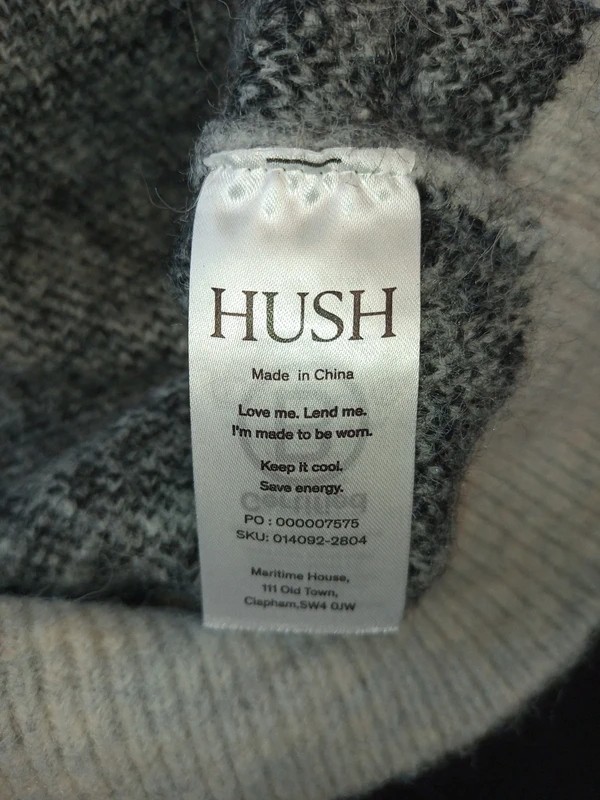 Hush Juno Jumper quarter zip Fabric wool Alpaca polyester size s/m 8 – 10 womans