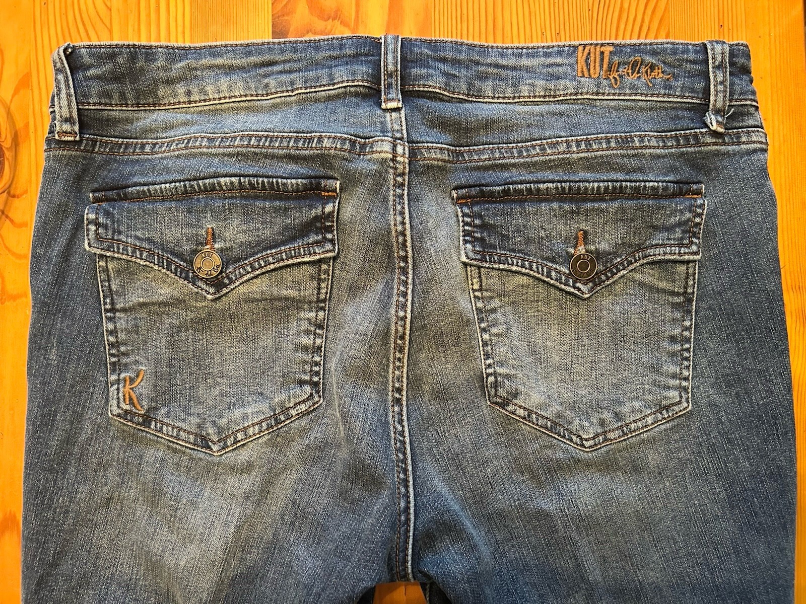 Kut From The Kloth Jeans Women Size 14 Blue Katy Boyfriend Flap Pockets