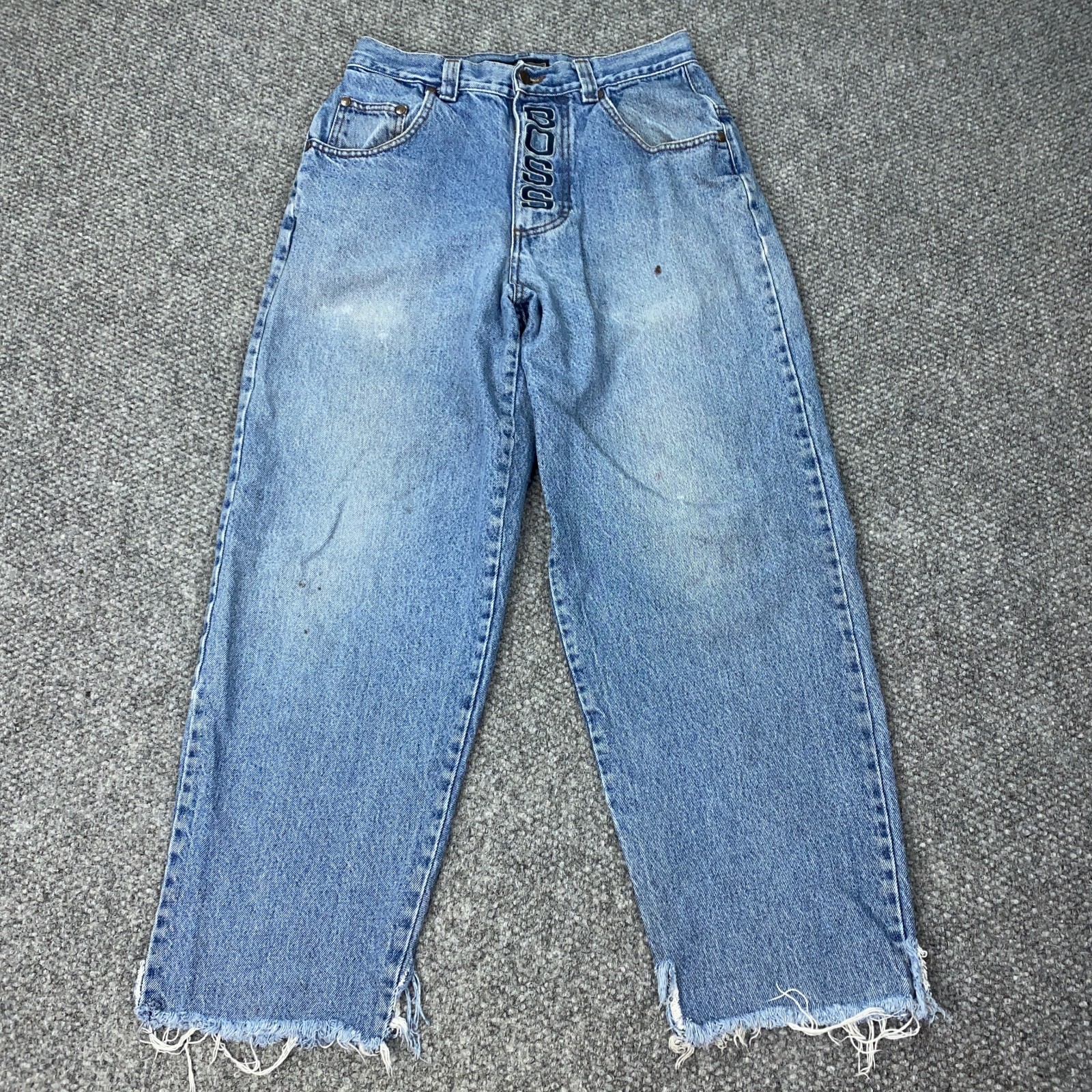 Vtg Boss Jeans Mens Size 32×27 Blue Baggy Skater Cyber Grunge Hip Hop USA 90s