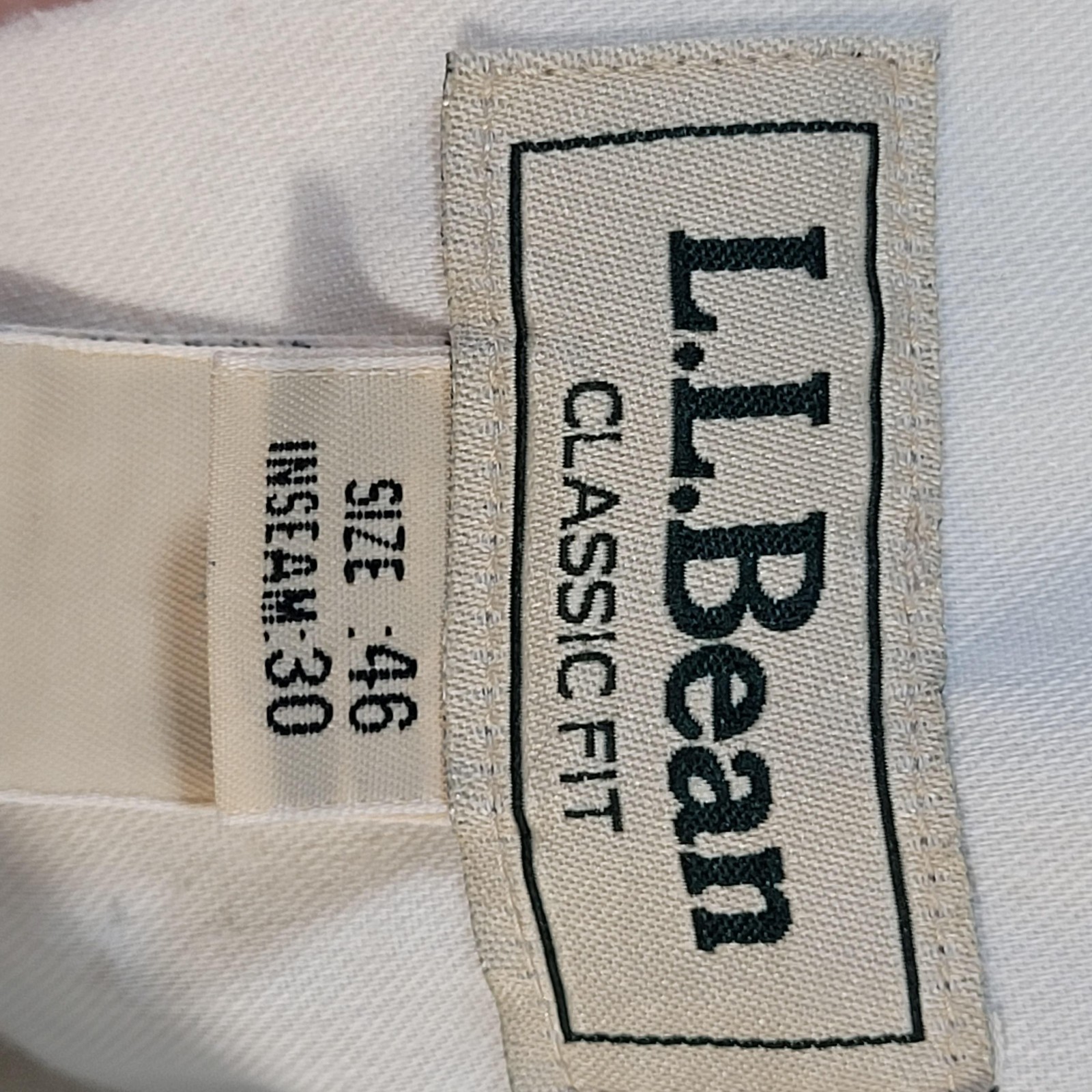 LL Bean Pants Mens 46×30 Beige Cargo Classic Fit Cotton Workwear Casual