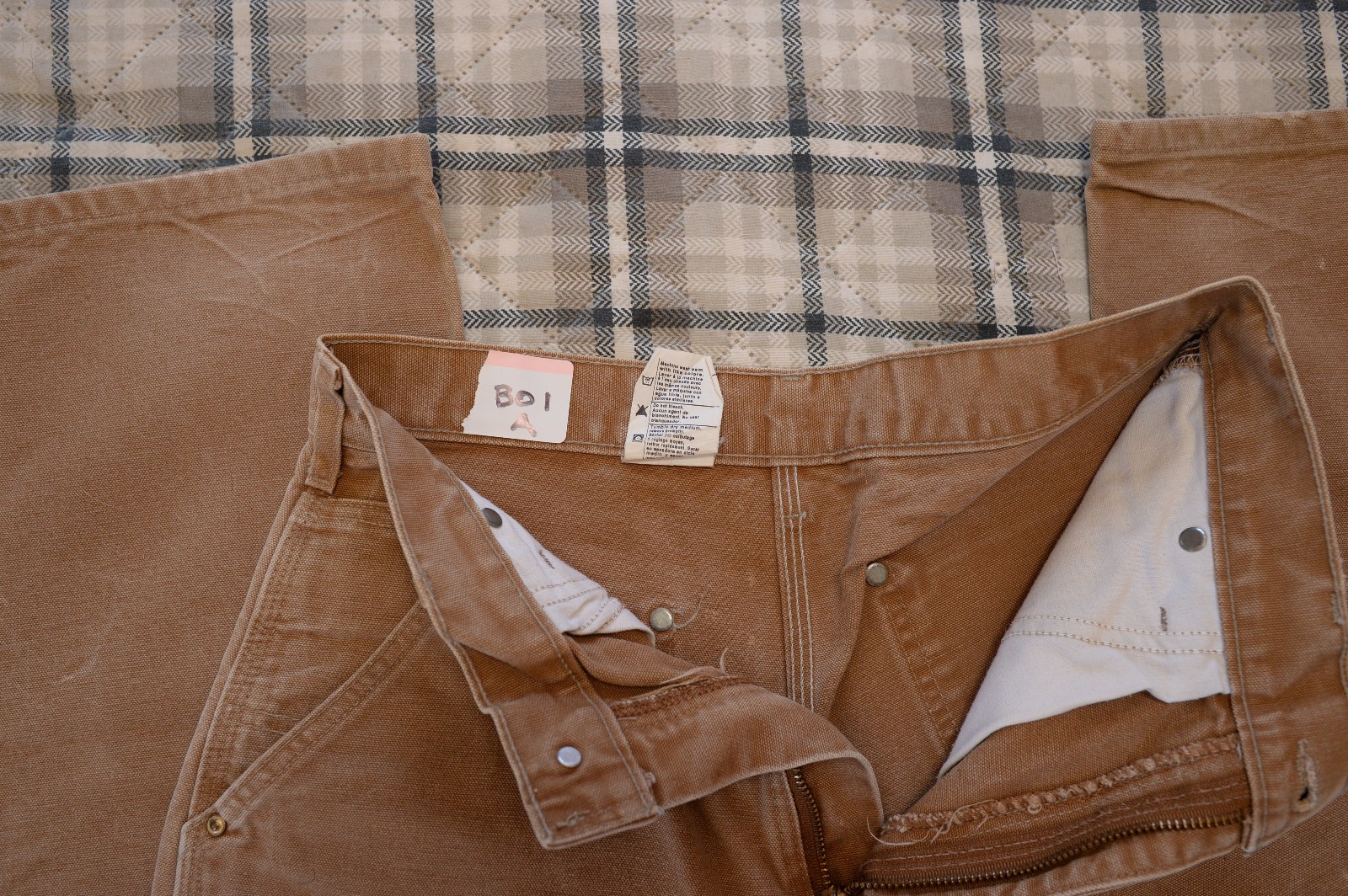 Vintage Carhartt Work Pants B01 BRN Double Knee Heavy Canvas 30 x 32 USA MADE