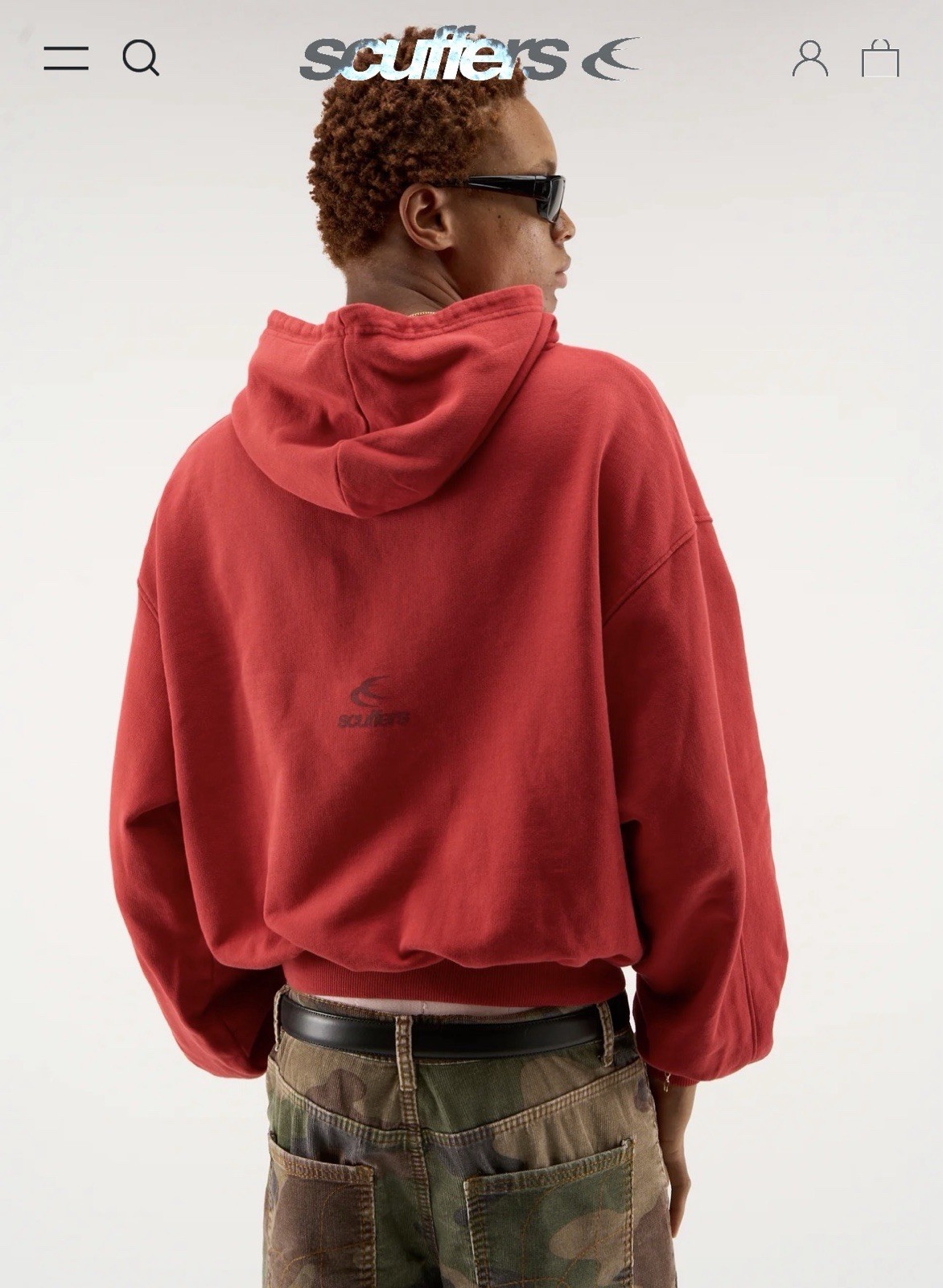 Scuffers Raw Red Pullover Fleece Hoodie Men’s Size XL🎀