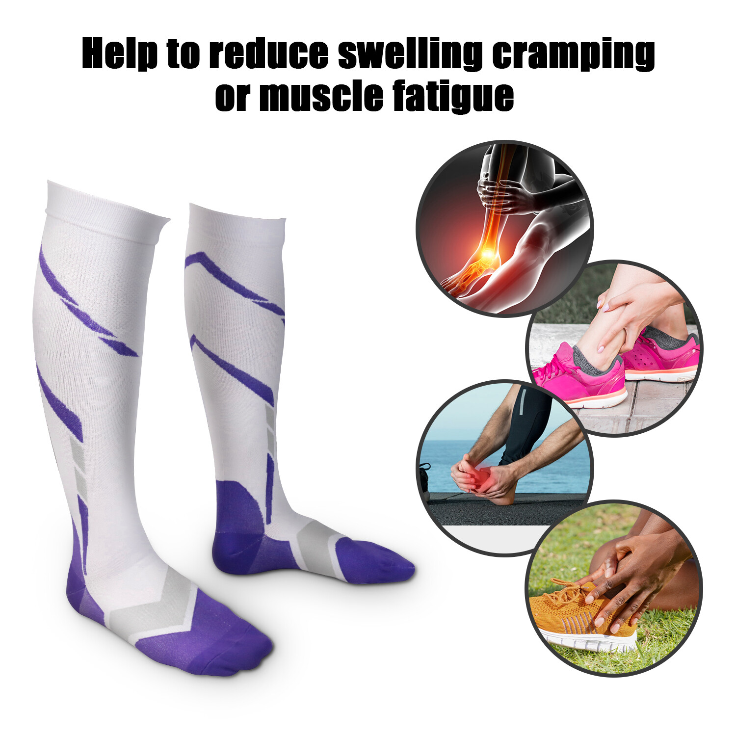 Men Women Compression Socks Stockings 20-30 mmHG Knee High Miracle Foot Support