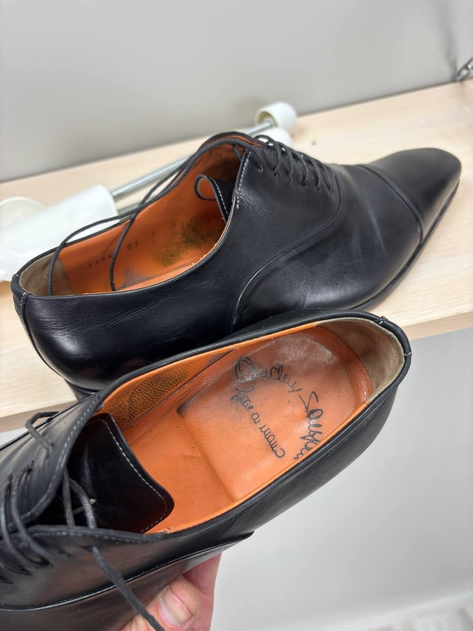 Mens shoes Santoni Size 8 Color Black Duties Paid (USA)