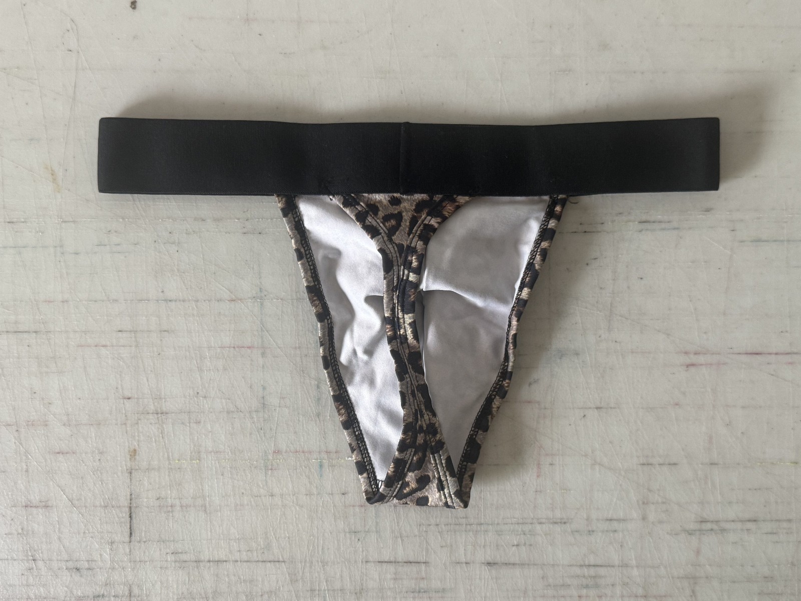 Papi Men’s Thong Leopard Print Size Small Stretch Underwear
