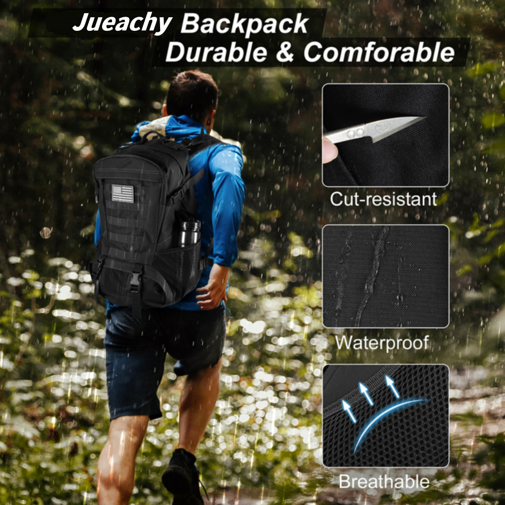 Jueachy Tactical Backpack Men Hiking Pack Molle Rucksack Waterproof 30L Bag
