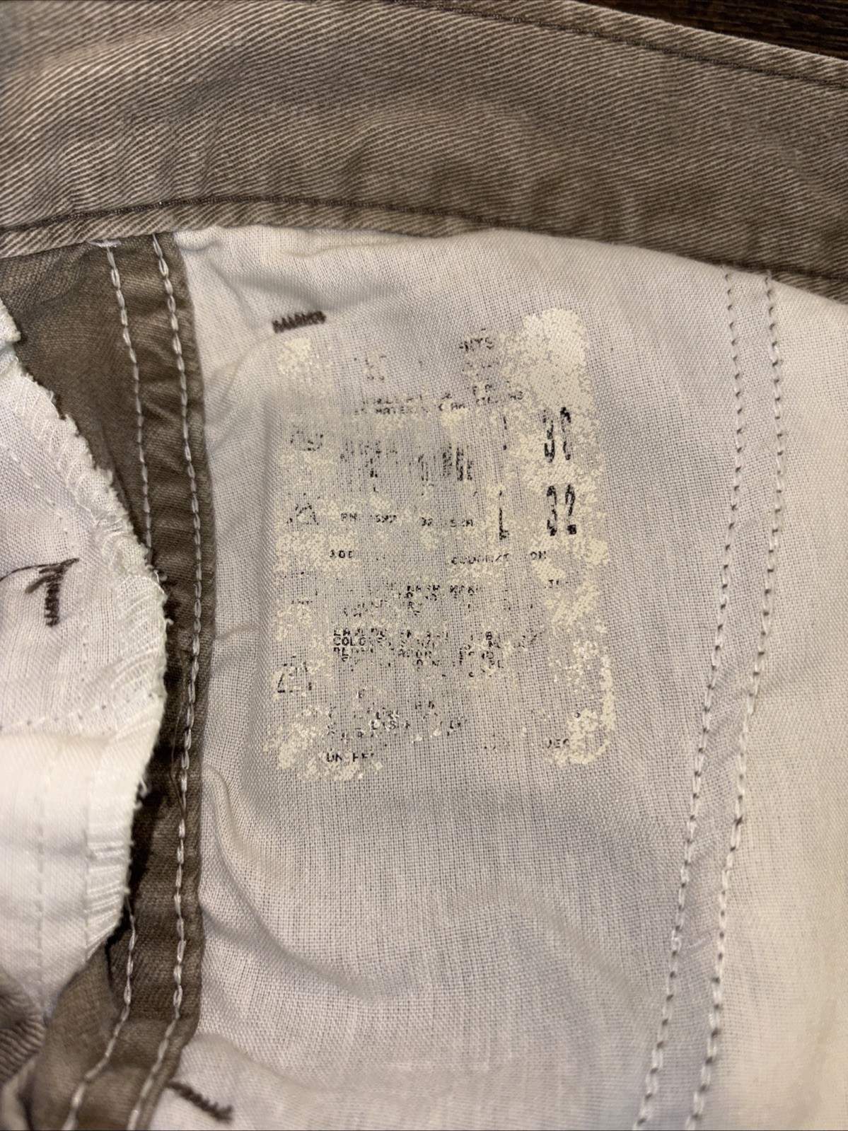 Vintage 80s Dickies Cargo Workwear Pants Double Pleated Talon Zipper Beige 34×30
