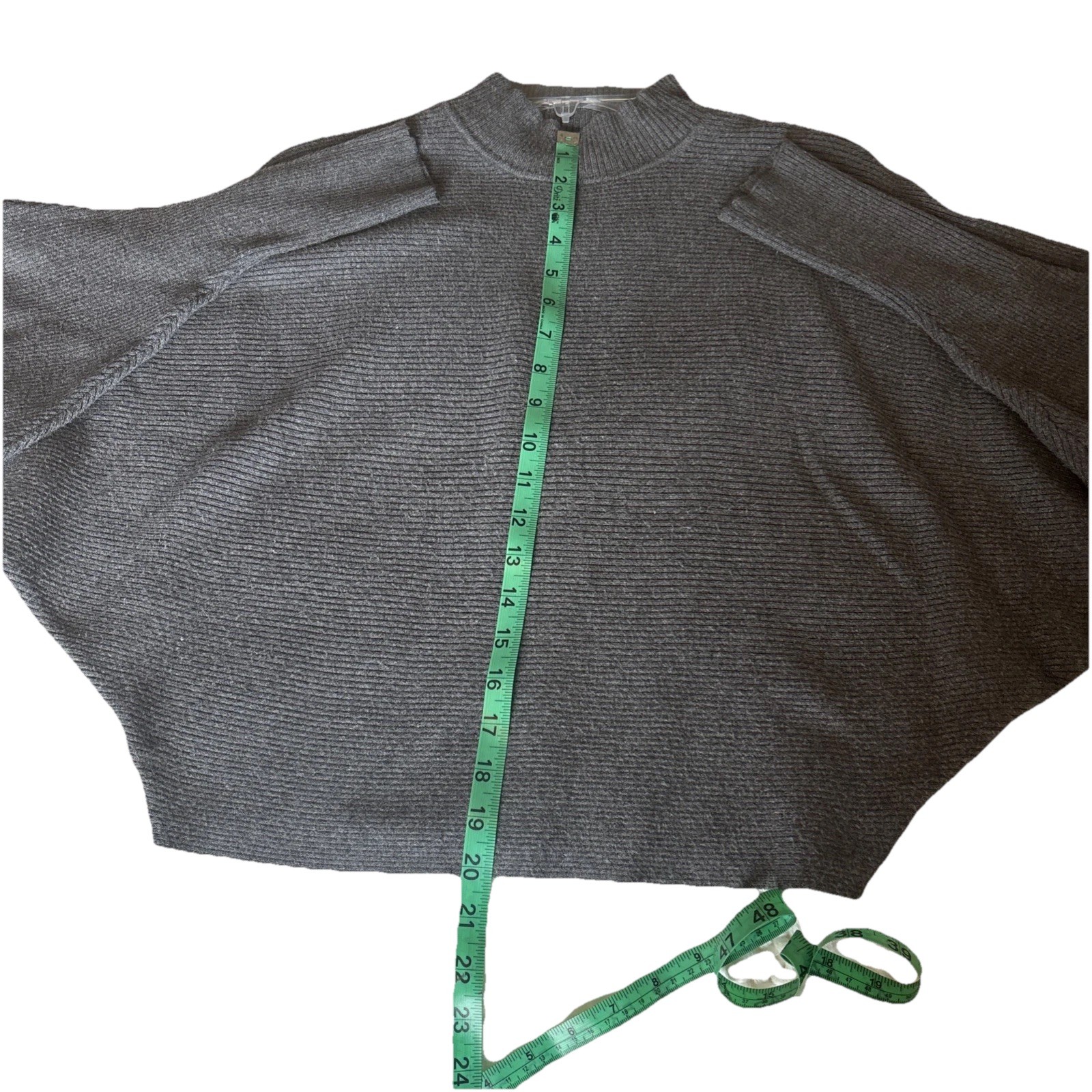Zara Knit Batwing Dolman Sleeve Sweater, Women’s Size M, Gray