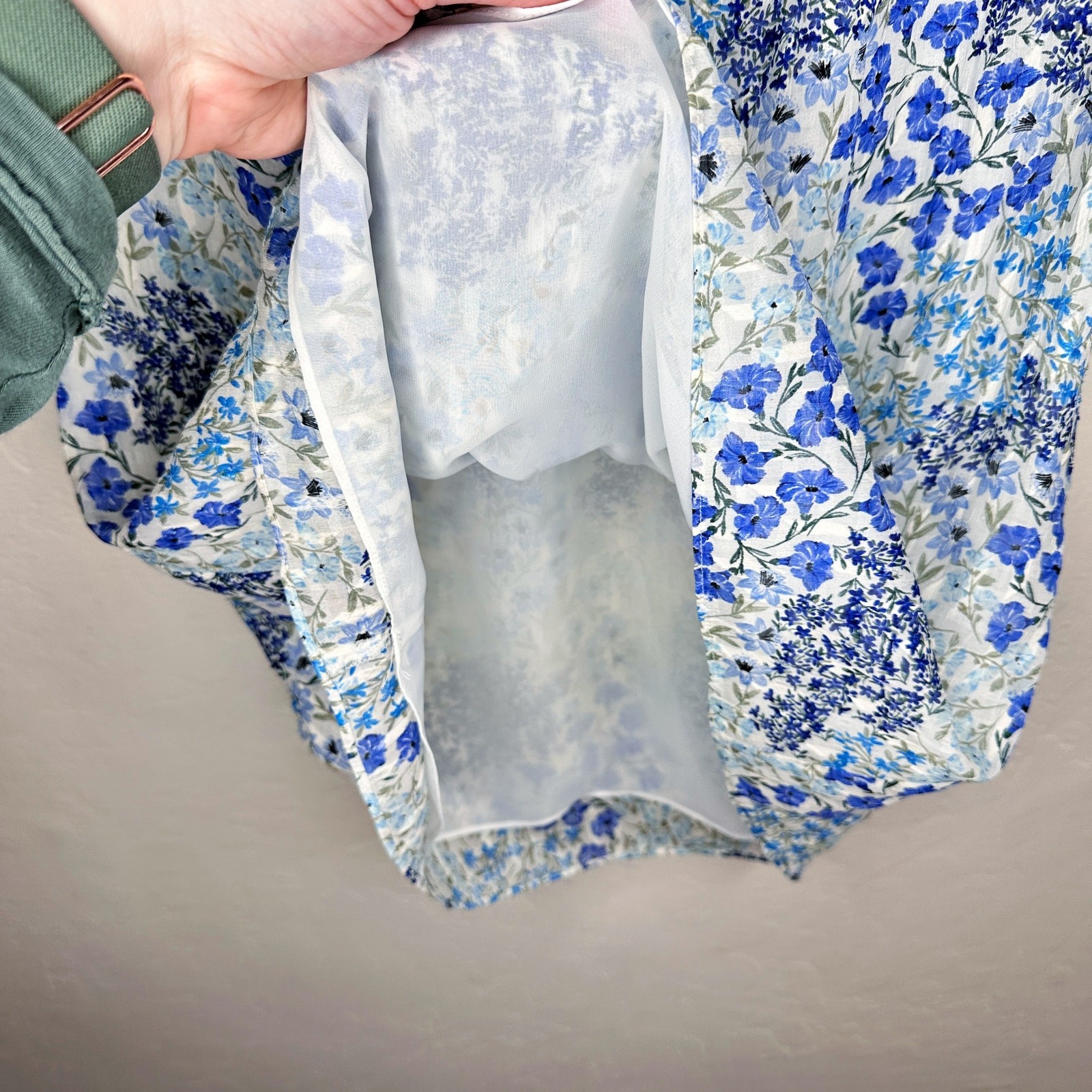 Rebecca Taylor Ava Sleeveless Floral Blue Silk Blend Tie V Neck Blouse Top 8