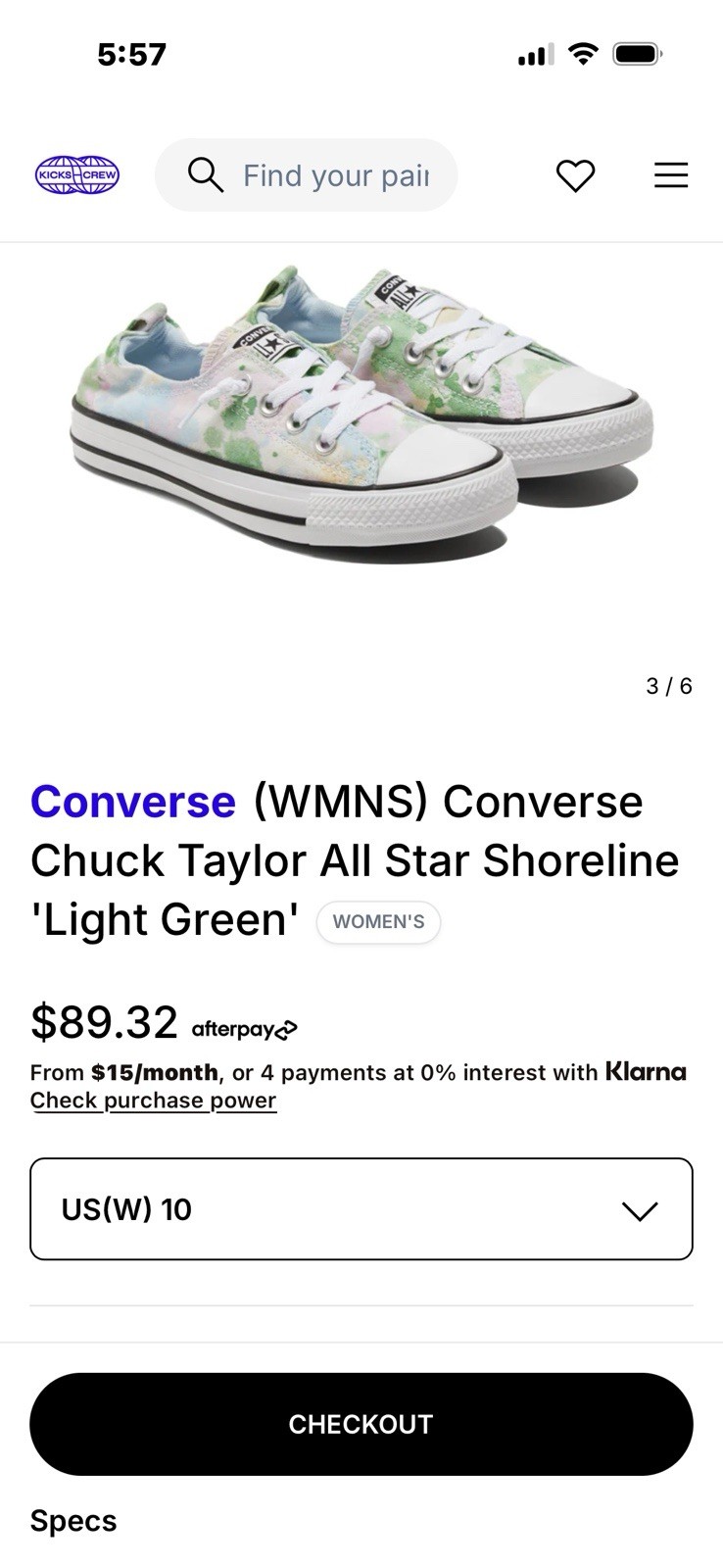 Converse Chuck Taylor All Star Shoreline Women’s Low Top Canvas Lace-Up Tie Dye