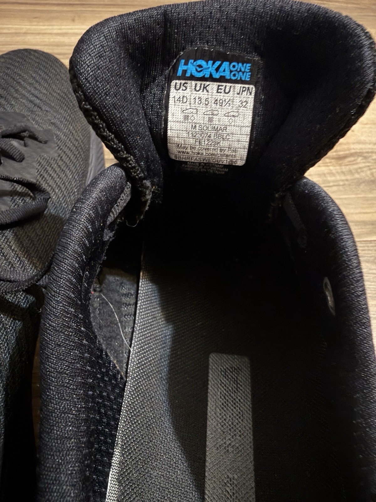 HOKA ONE ONE Solimar Men’s Black Lace-Up Low Top Athletic Sneaker 1123074