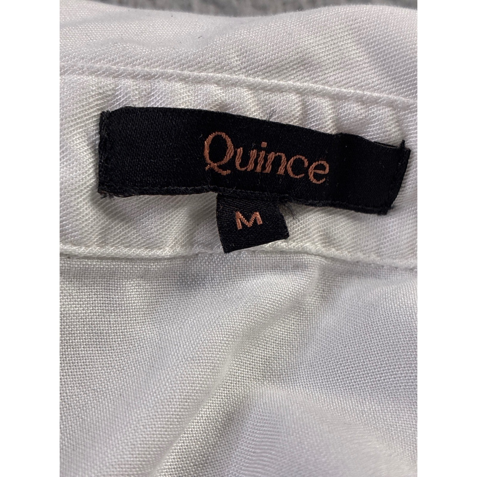 Quince Vintage Wash Tencel Camp Shirt White Short Sleeve Button Down Womens MED