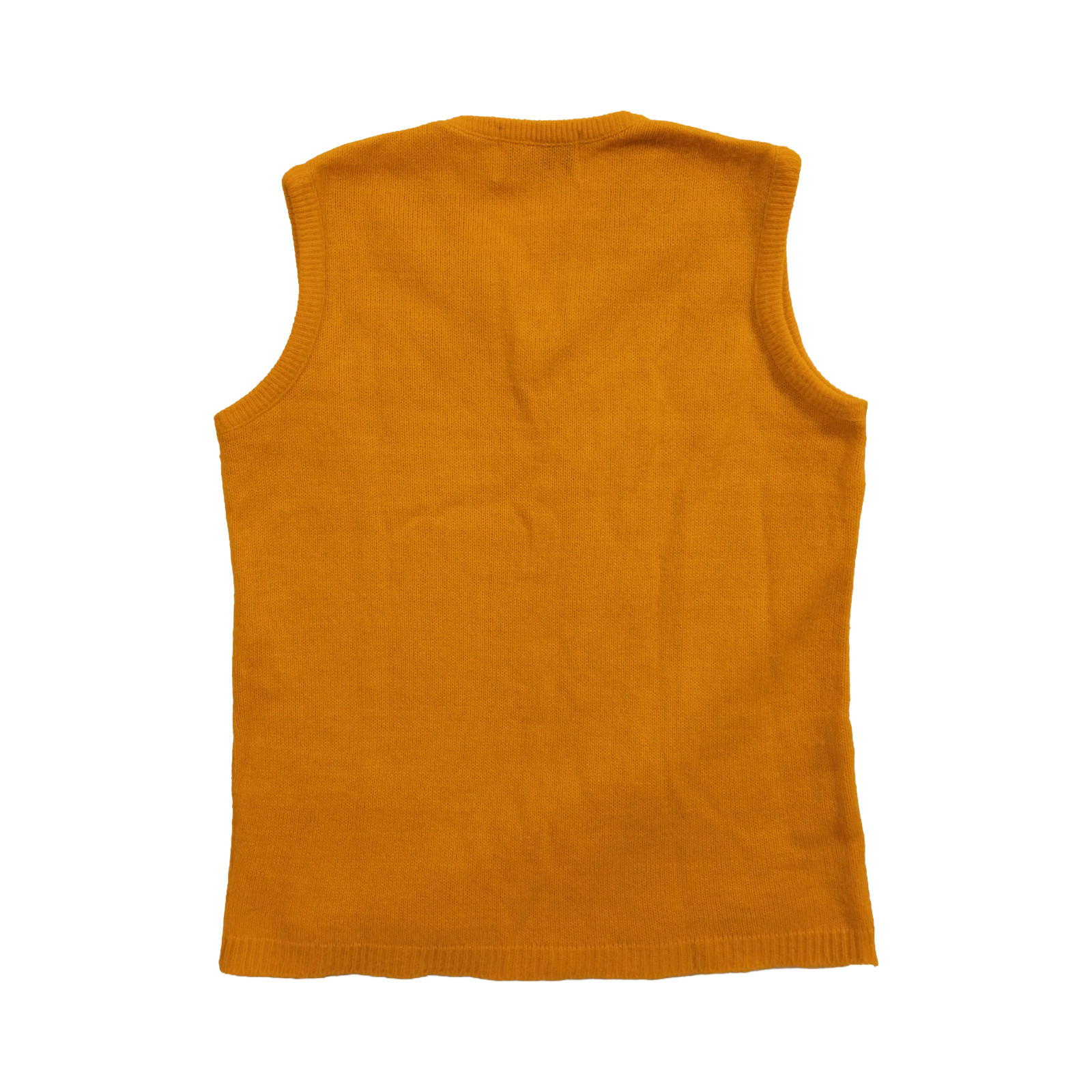 Bobbie Brooks Sweater Vest Womens M Marigold Orange Knit Pocket ILGW Vintage 70s
