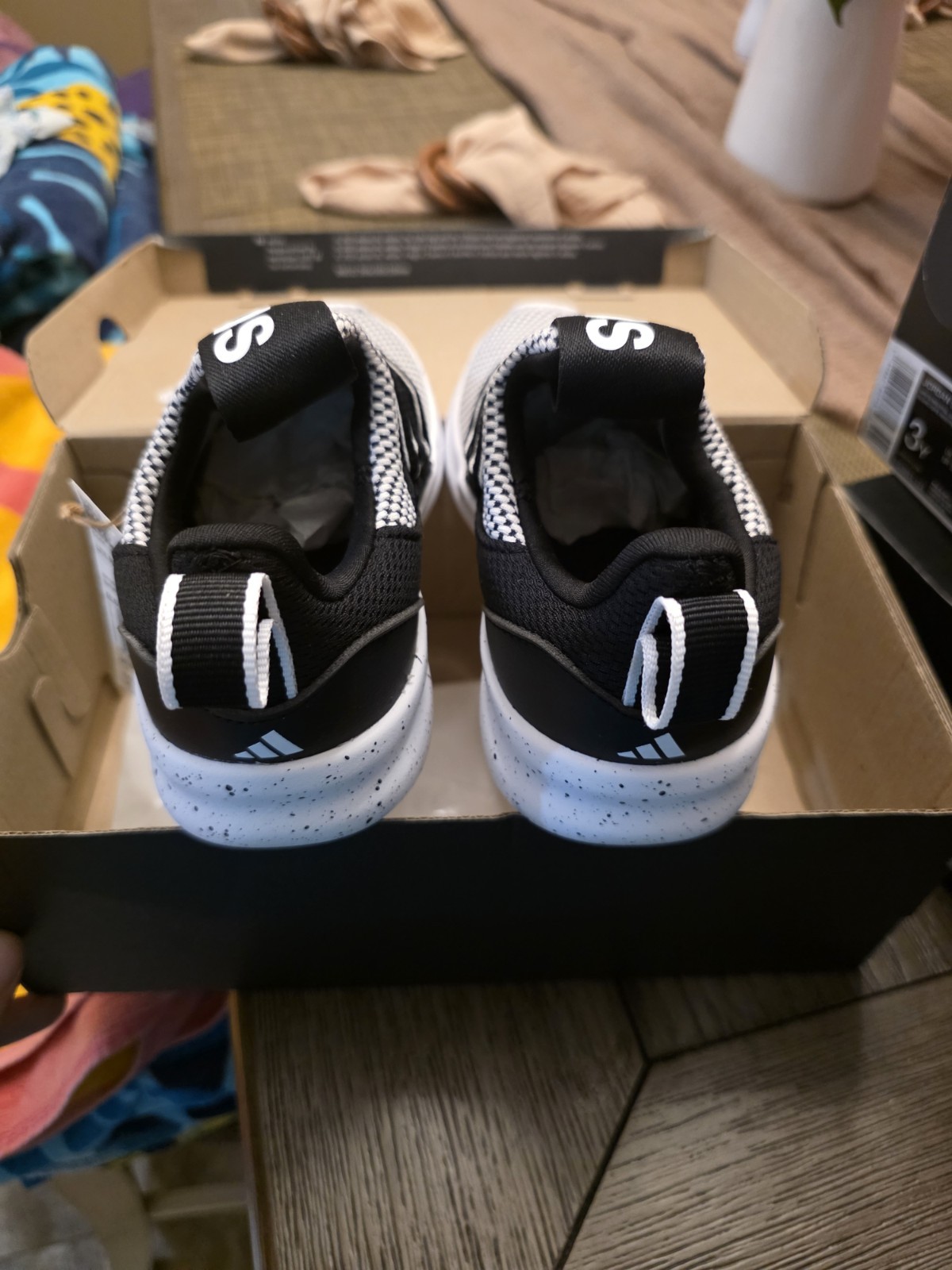 adidas Lite Racer Adapt 7.0 K Kids Slip-On Low Top Sneakers Black/White 11K