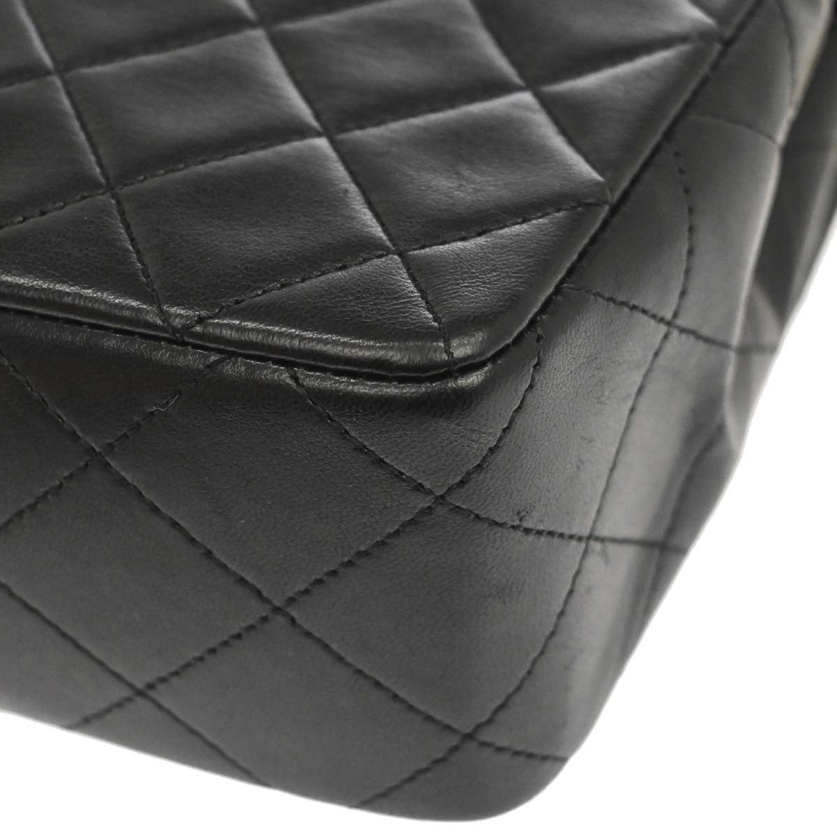 Chanel Black Lambskin Classic Square Flap Shoulder Bag 20 188123