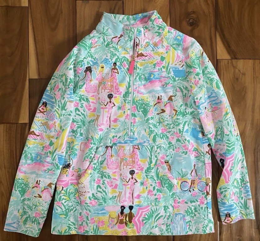 Lilly Pulitzer Girl’s Long Sleeve Half Zip Pullover Shirt Size XL XLarge 12-14