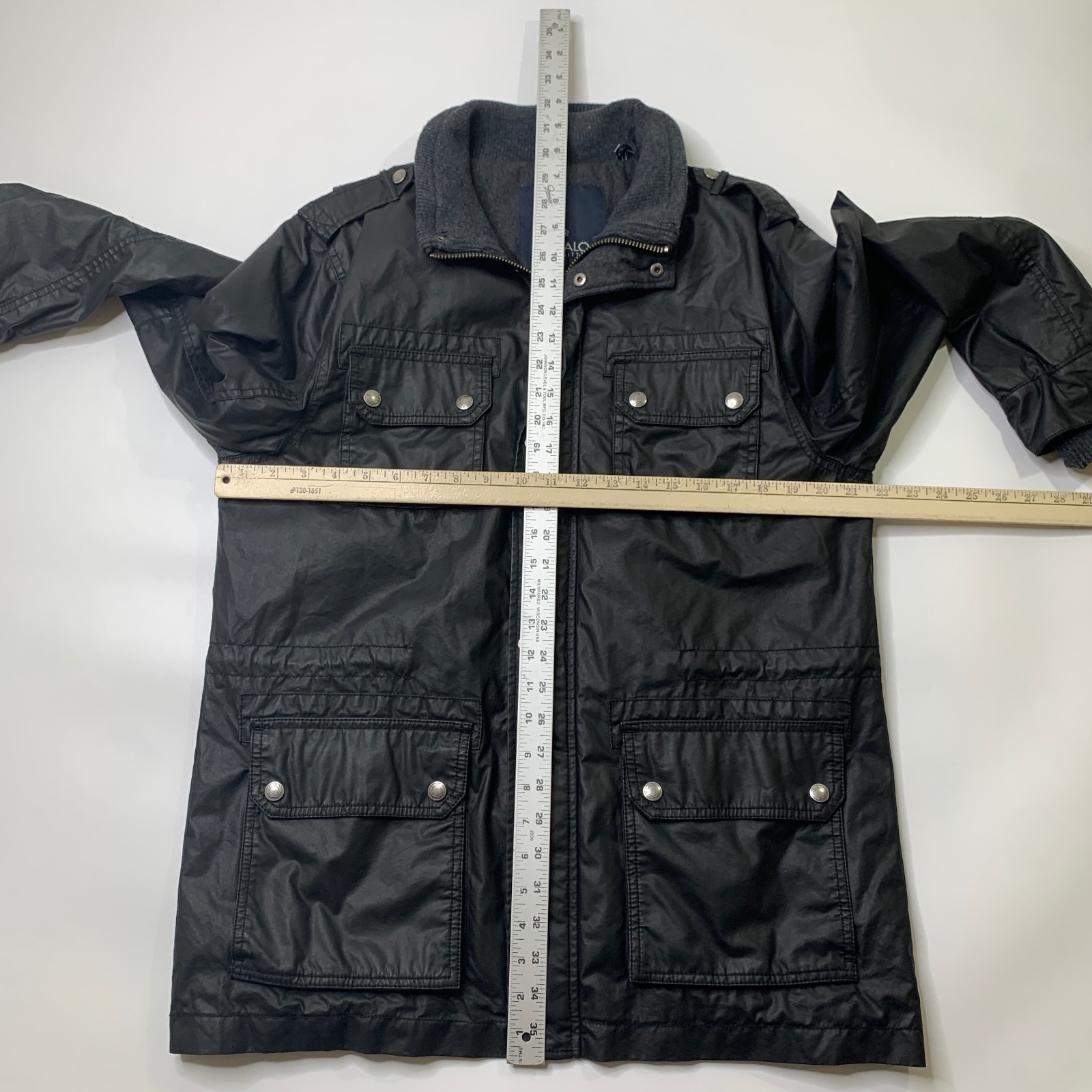 Buffalo David Bitton Jacket Mens L Full Zip Military Utility Cotton Blend Canvas