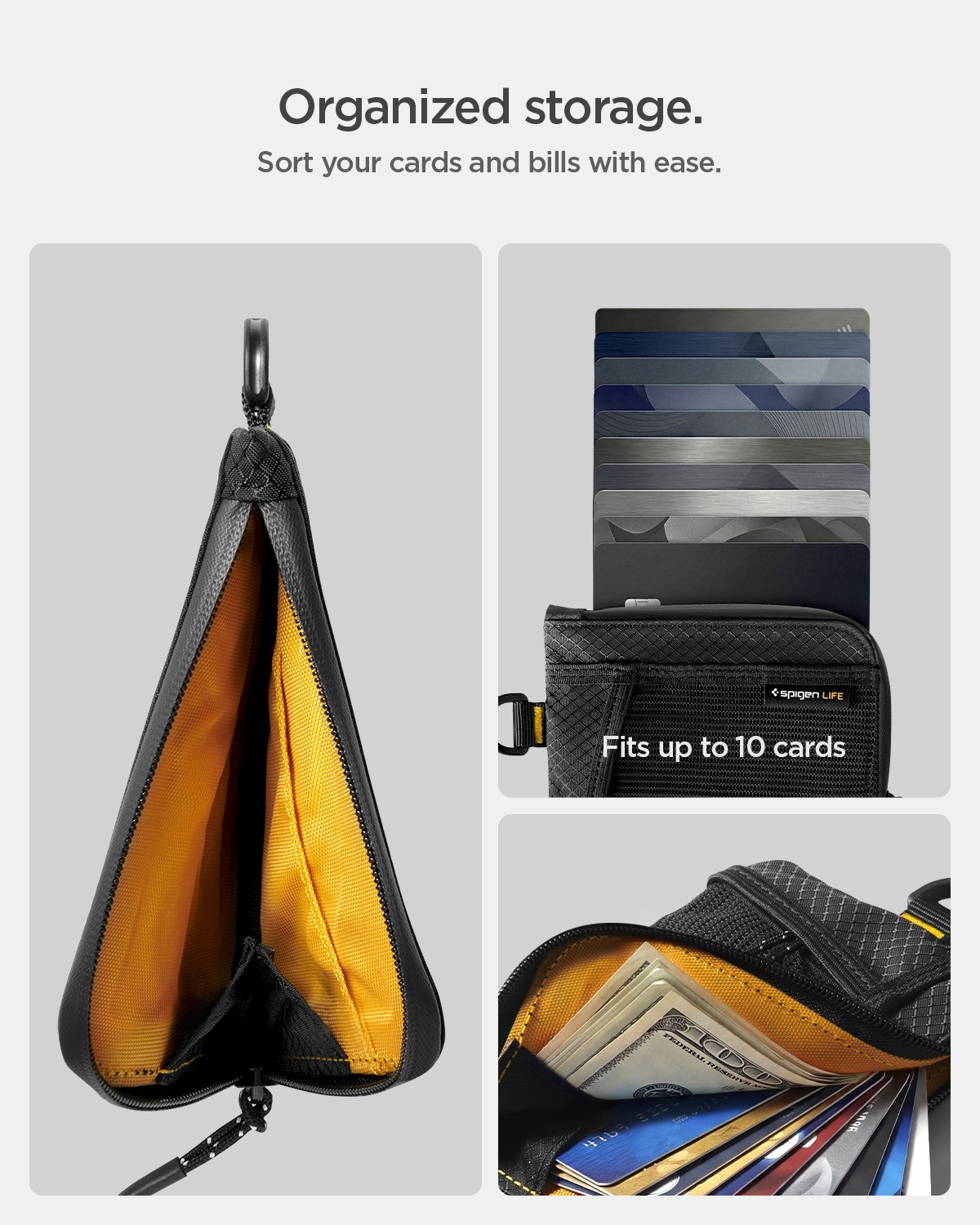 Spigen Life Soft Card Holder RFID Blocking Slim EDC Wallet with Mesh Pocket