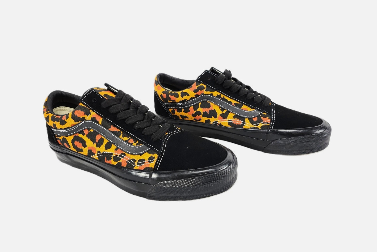 Vans Lx Old Skool Leopard Black Orange Sneakers Mens or Womens Skate Casual Shoe