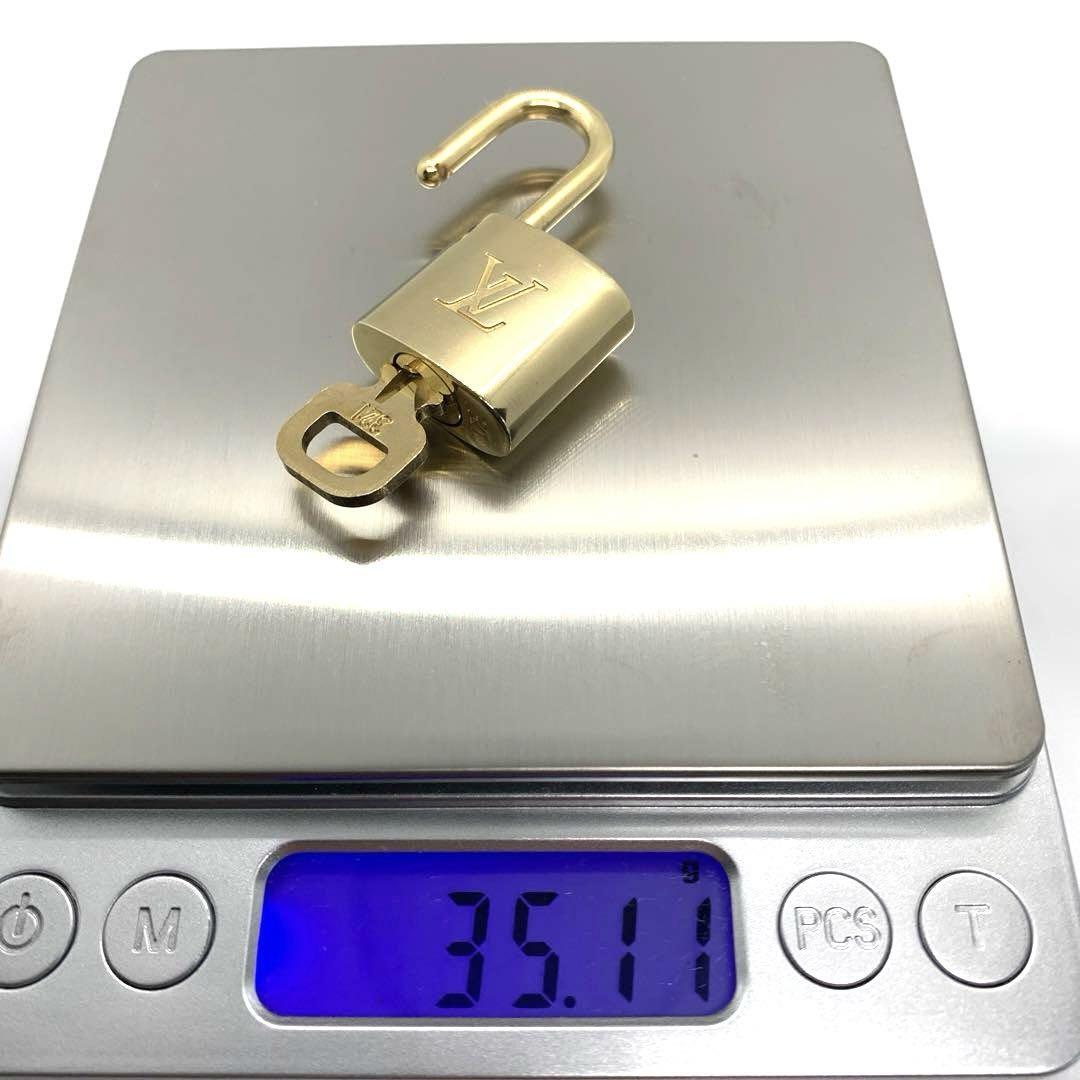 LOUIS VUITTON PadLock Lock & Key Brass Gold Authentic Number random JP Used