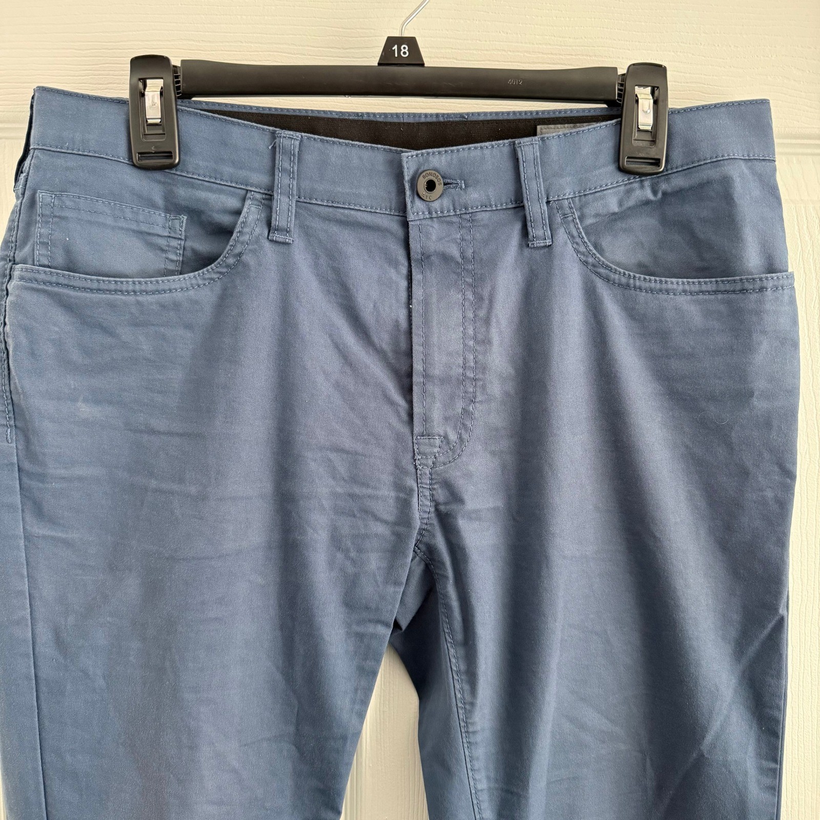 Bonobos Mens 5-Pocket Chino Pants 32×32 Blue Grey Slate Slim Straight Trousers