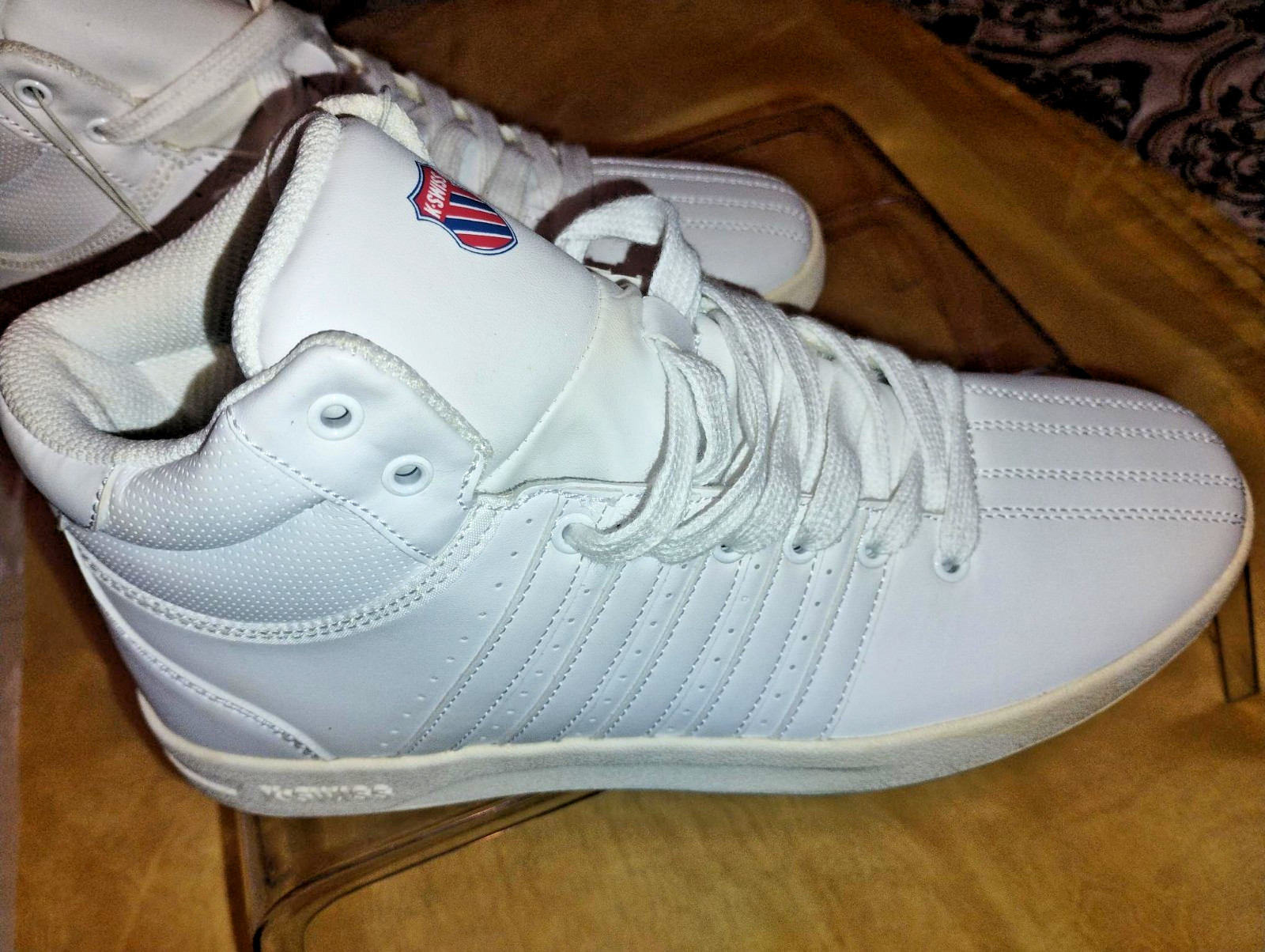 K-Swiss Men’s Size 8 White High Top Casual Athletic Sneakers Shoes