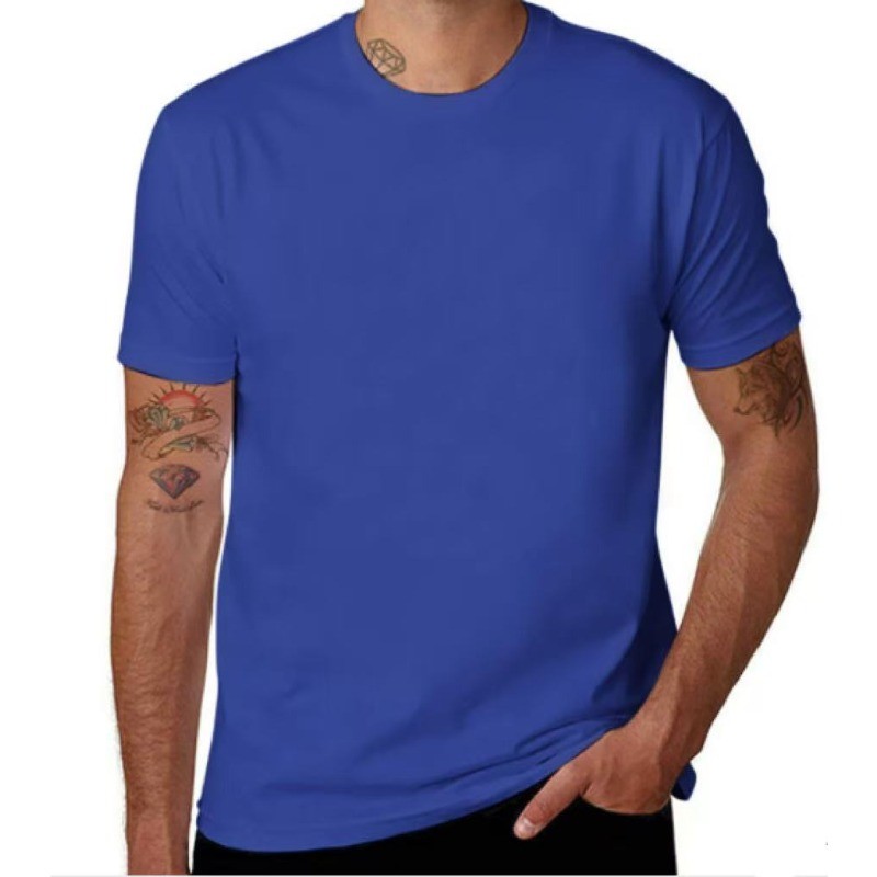 Unisex Solid Color Plain T-Shirt Classic Crew Neck Short Sleeve Basic Casual Tee