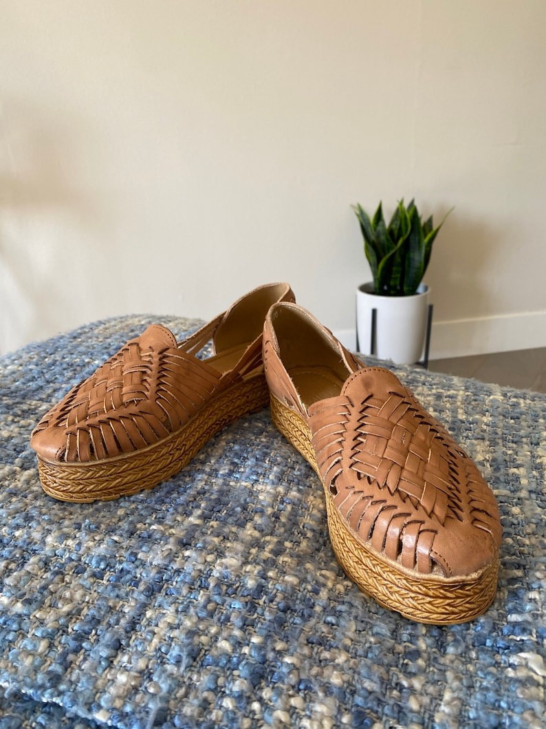 Tan Leather Huarache Espadrille Sandals Handmade Boho Shoes FREESHIP USA