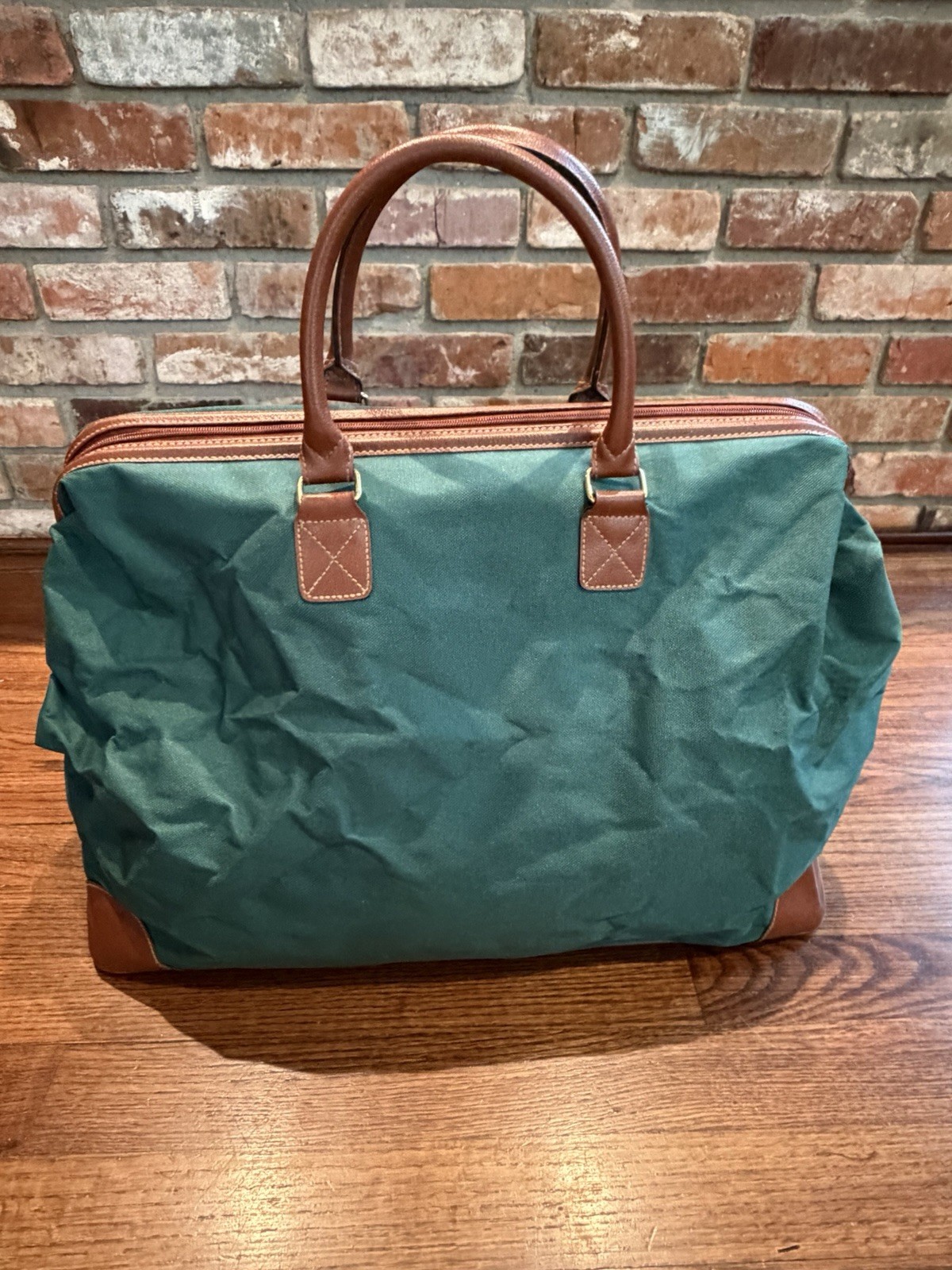 Vintage Ralph Lauren Weekender Duffle Bag 80’s-90’s Green Canvas Travel Tote