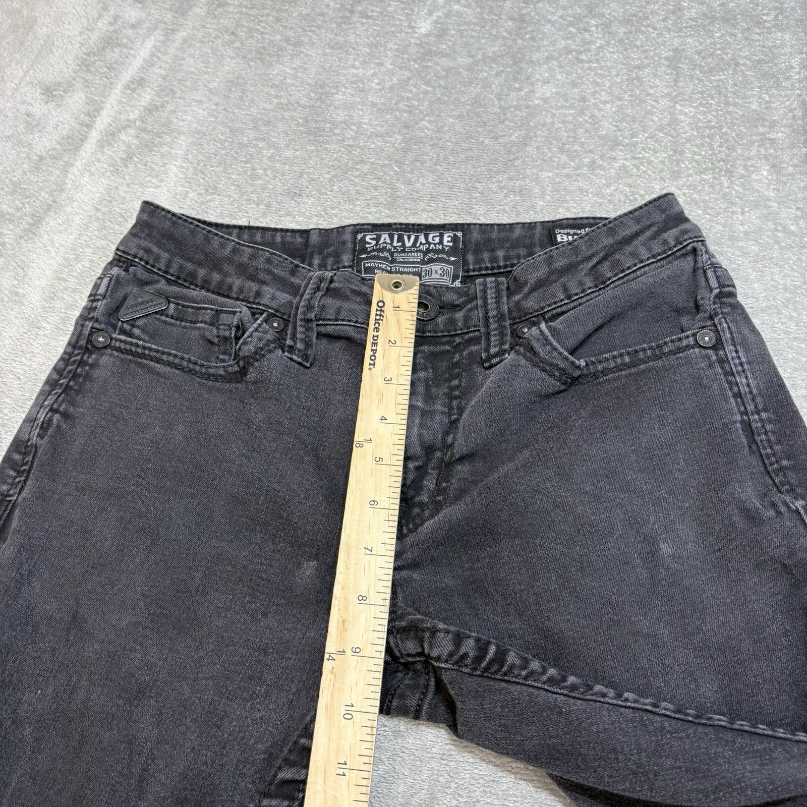 Buckle Salvage Supply Co Mayhem Straight Jeans Fits 30×28 Regular Fit Black