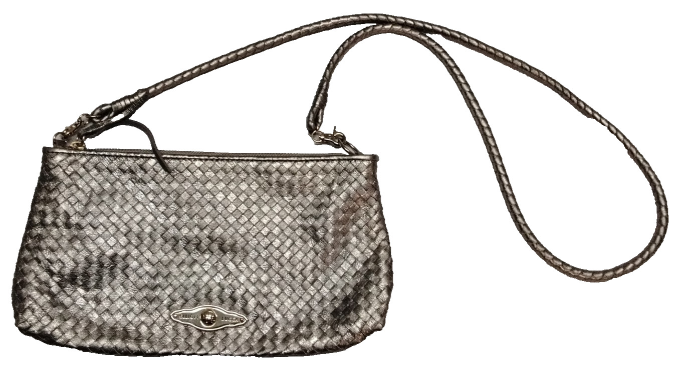ELLIOT LUCCA Gold Metallic Woven Leather Crossbody Bag