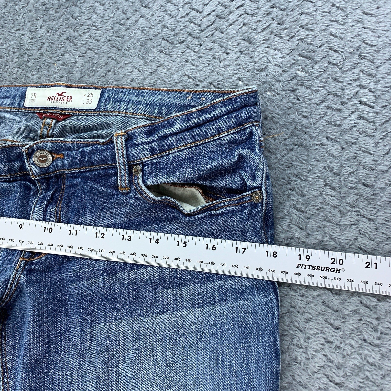 Hollister Socal Stretch Bootcut Jeans Women’s Size 7 Reg Blue Denim Faded
