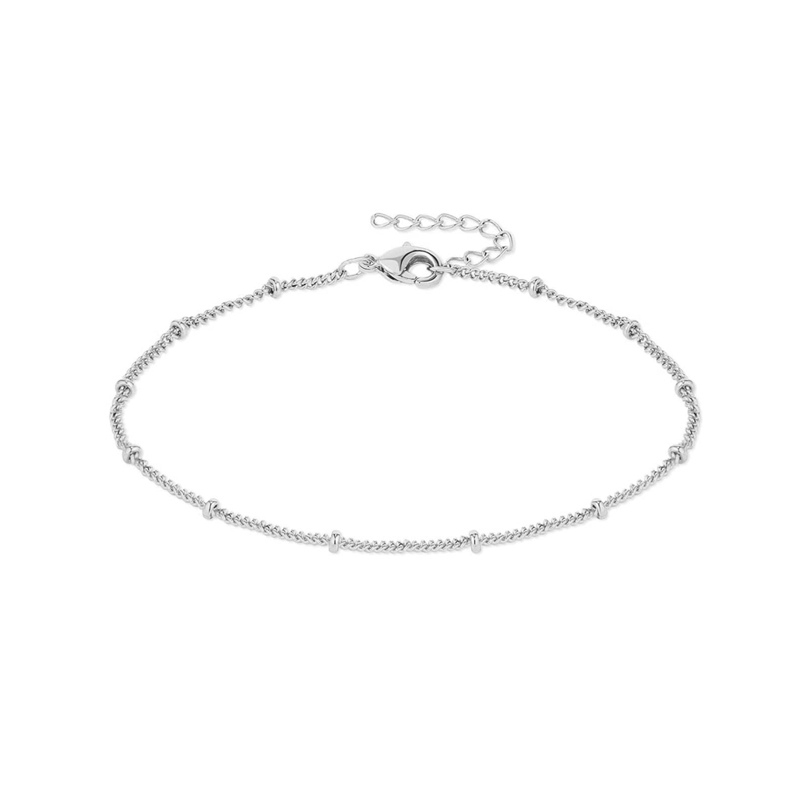DeScount Dainty Silver Satellite Chain 6 inches, Satellite-Silver
