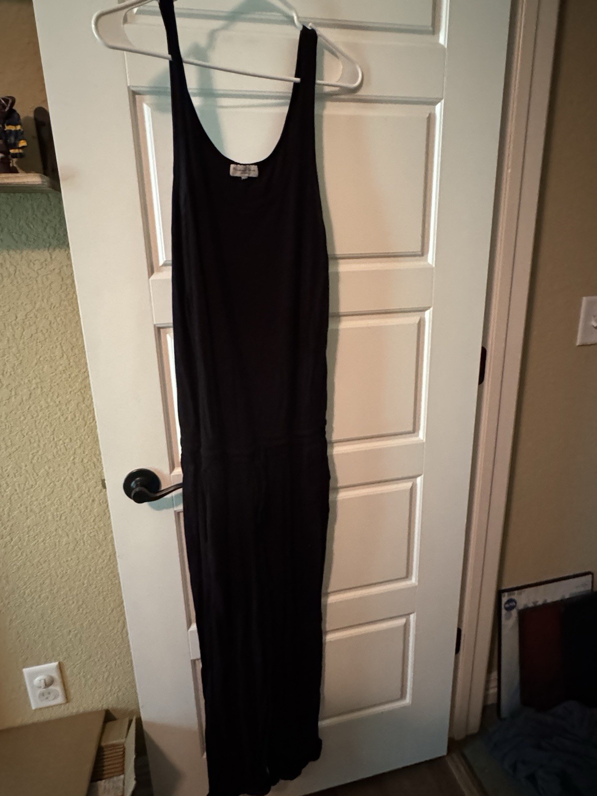 Michael Stars Womens Black Sleeveless Scoop Neck One-Piece Jumpsuit Size Large