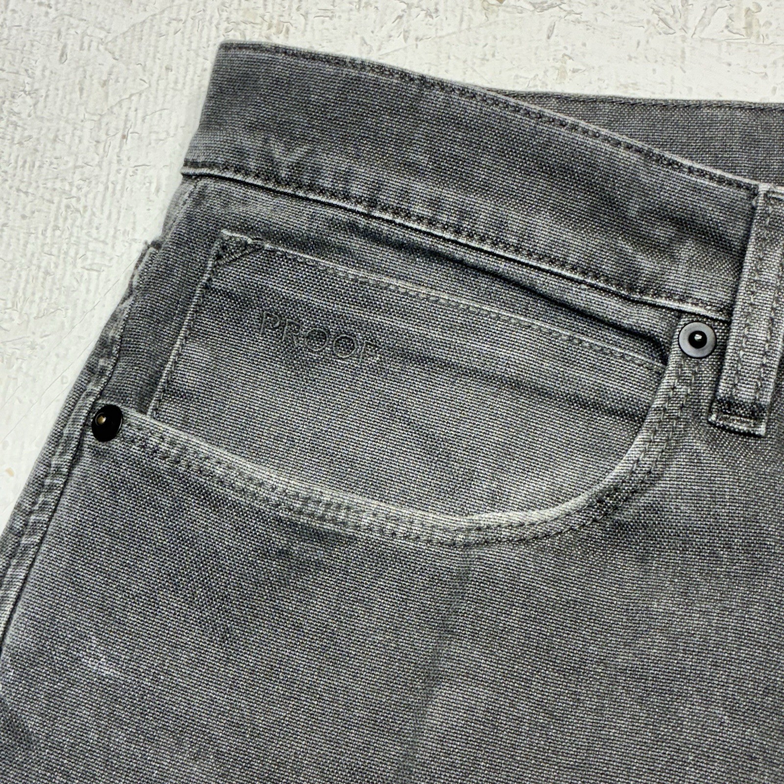 Proof Pants Rover Men 33×32 Gray Slim Fit Canvas Stretch Outdoor Casual Distress