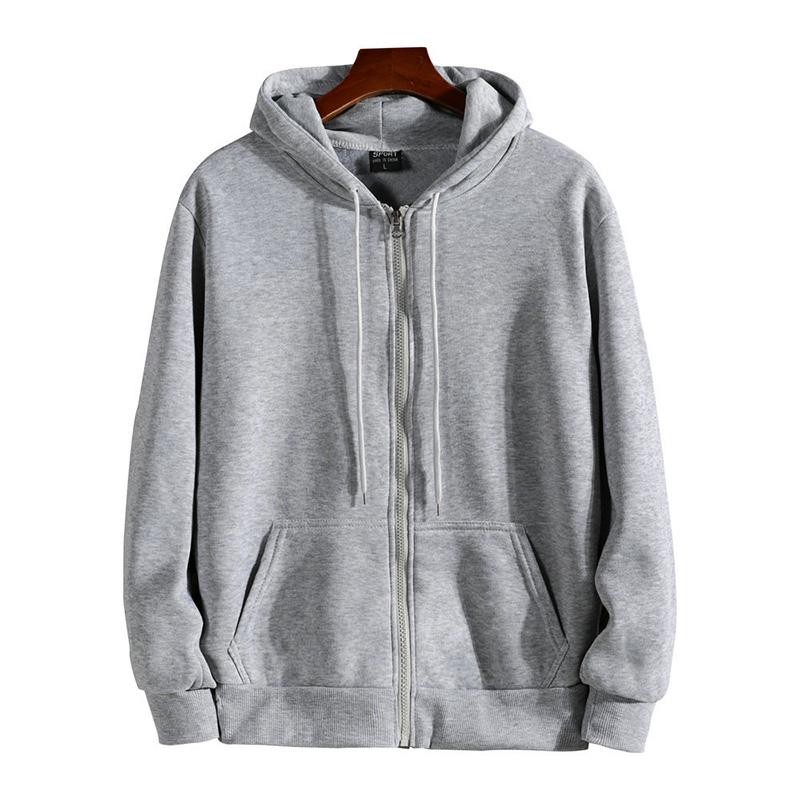 Men’s Long Sleeve Zipper Hoodie Autumn Winter Casual Sportwear Sweatshirt