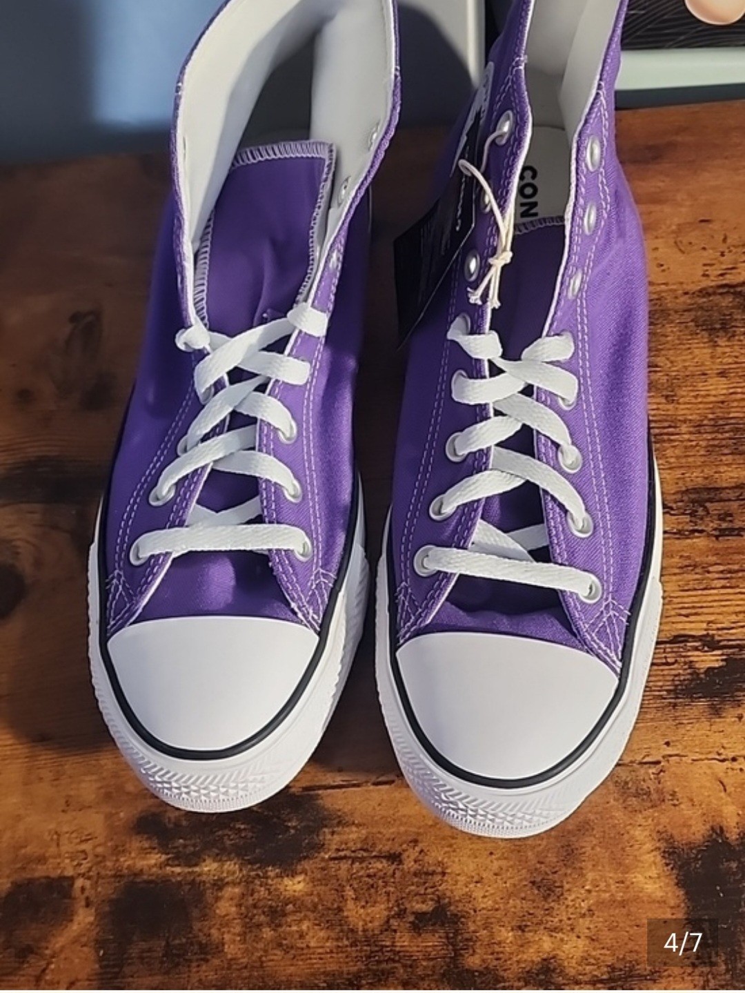 Purple Converse High Top Sneakers In Vibrant With White Accents Unisex Sneakers