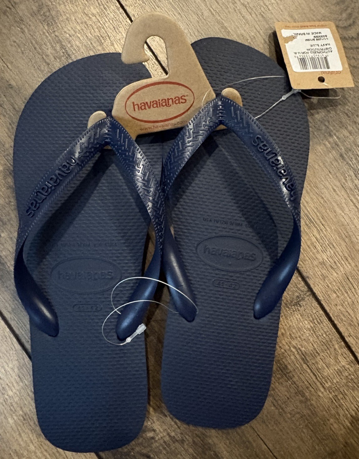 Havaianas Flip Flops Size Mens 9/10 Women 11/12 43/44 Brazil Sandals Navy Blue