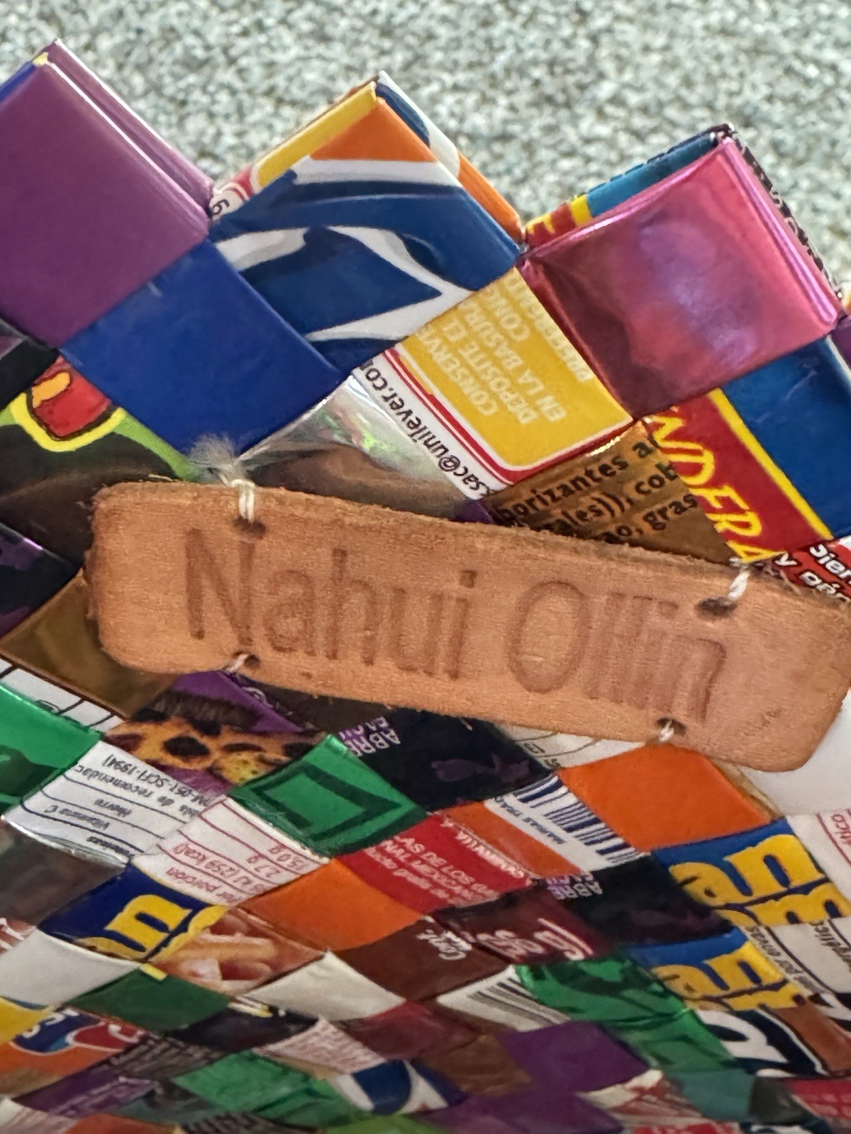 RARE Nahui Ollin TOP HANDLE Candy Wrapper Woven Tote/Purse Top Handle Pop Art