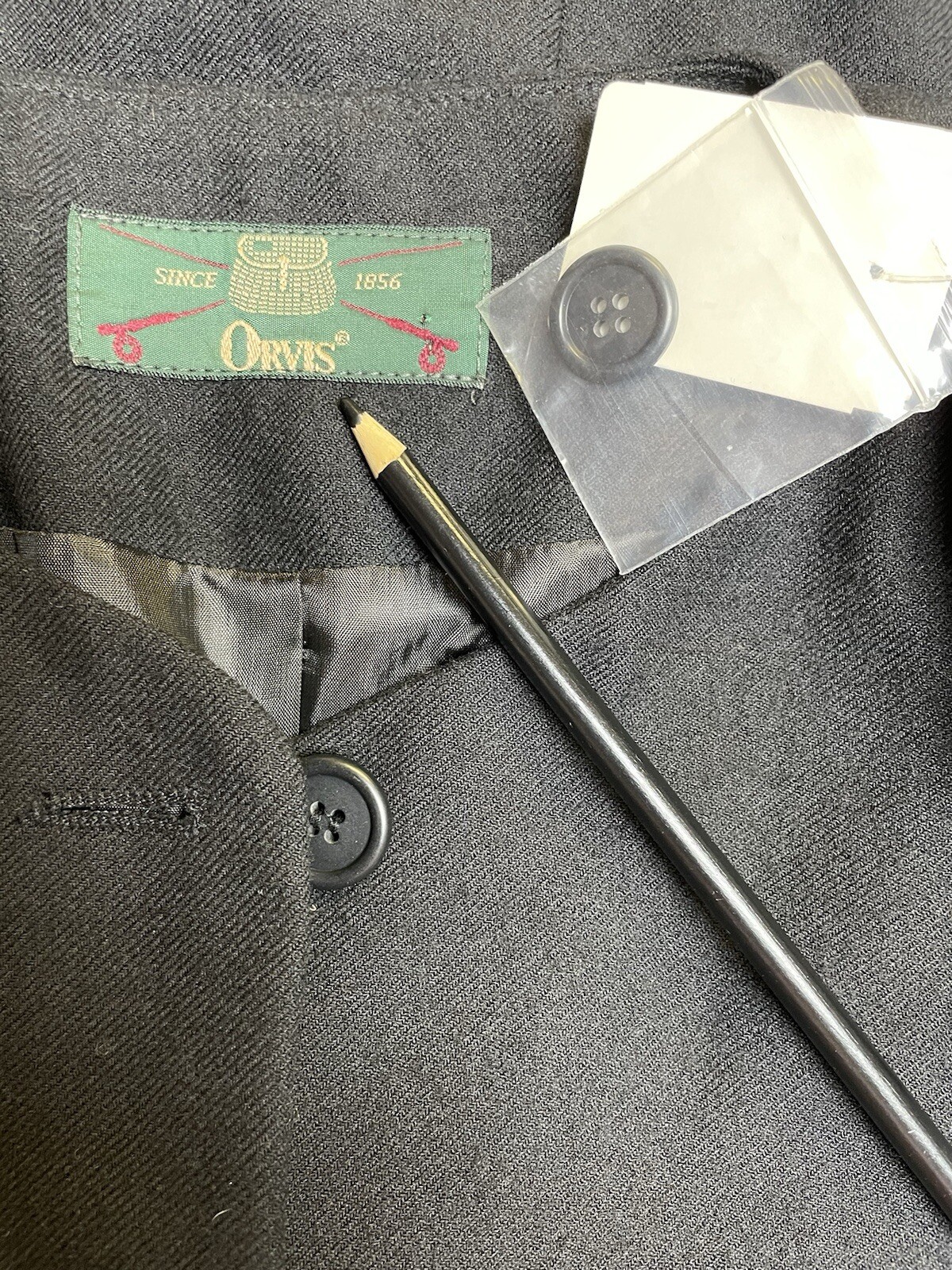 NEW Orvis Blazer Size 12 Black Wool True To Size Jacket Interior Pocket Lined